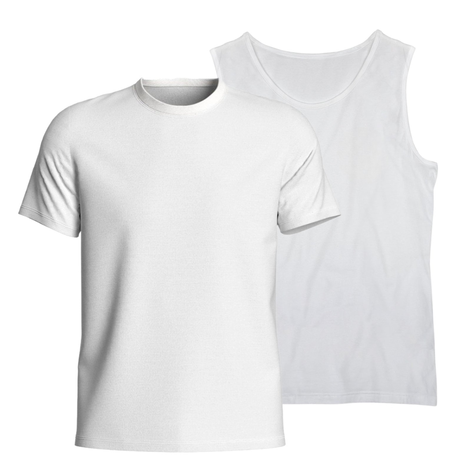 Kit Camiseta Basica Gola Redonda + Camiseta Regata de Algodão Masculina Estilo Casual