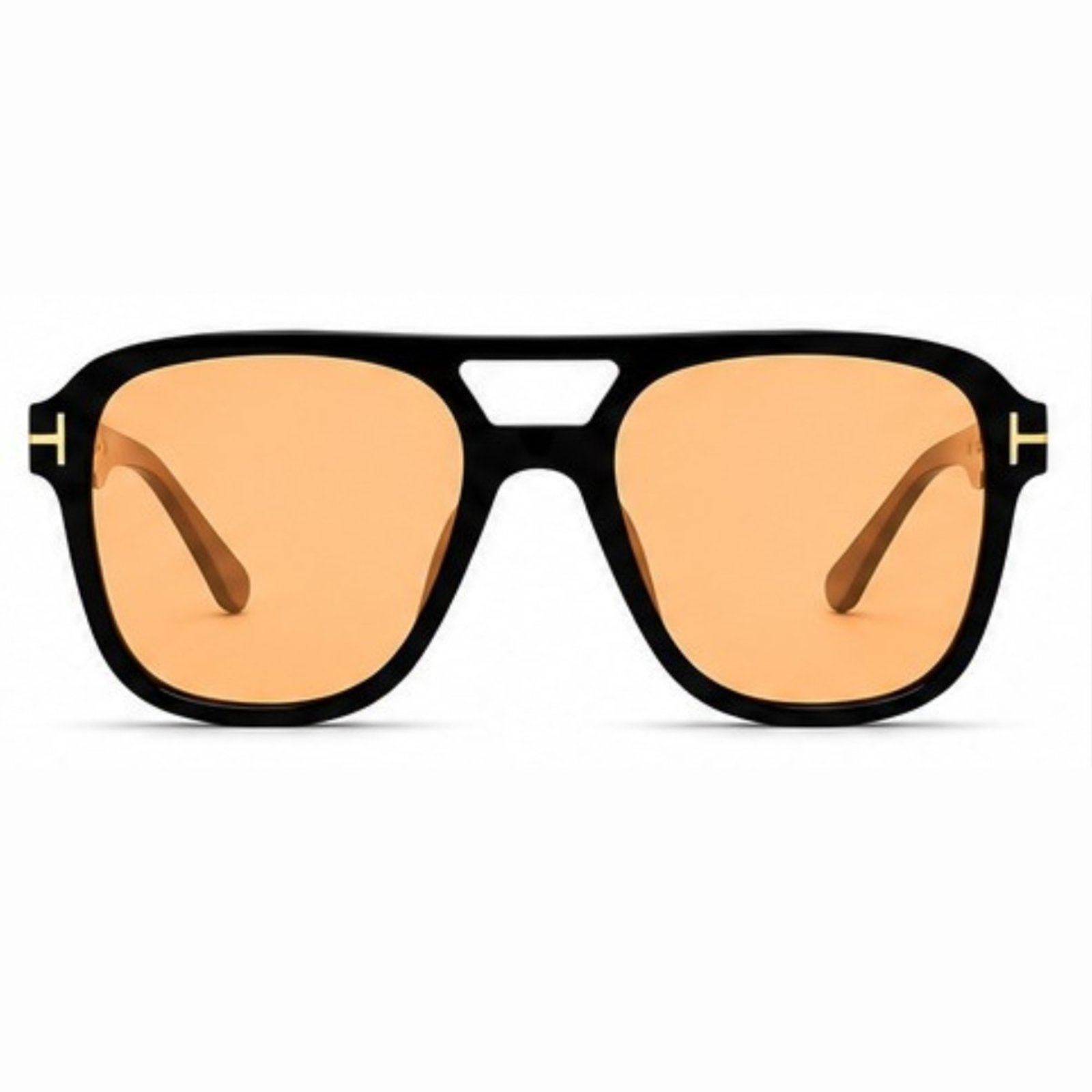Óculos de Sol Masculino e Feminino Aviador Quadrado Laranja