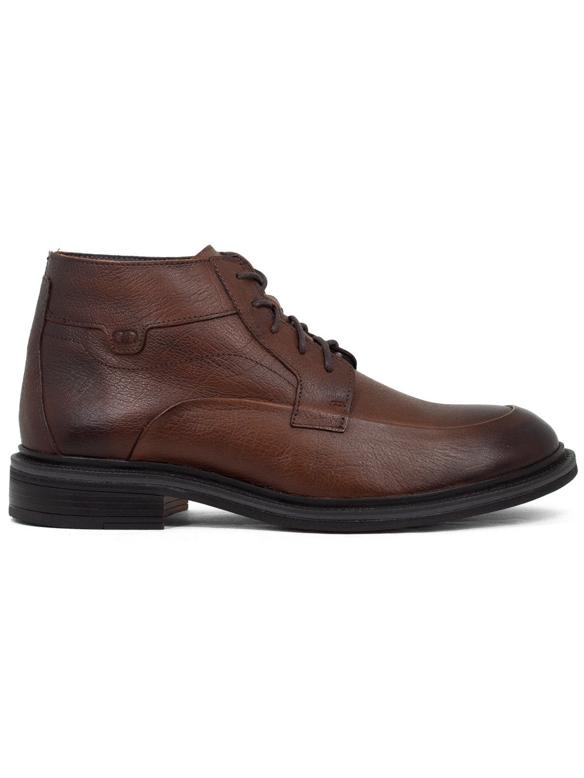 Bota Masculina Democrata Doha Casual Couro Cadarço Confortável Resistente Marrom Mouro