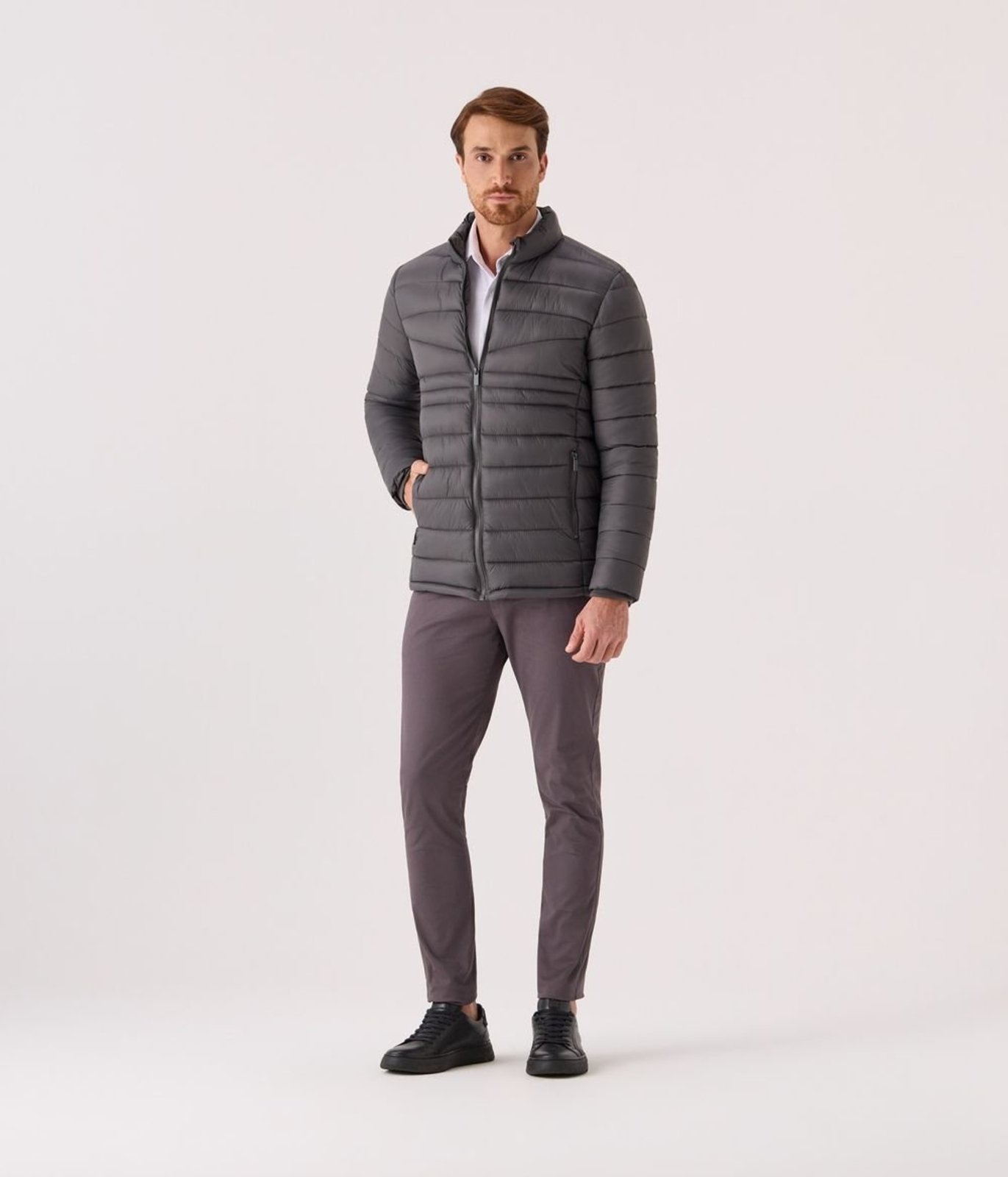 Calca Makenji Cos Alfaiataria Masculina Cinza Chumbo