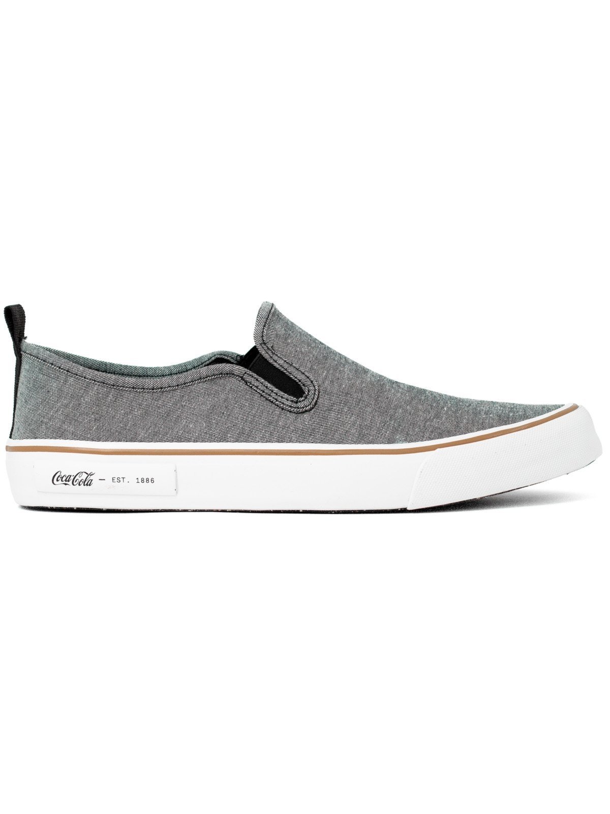 Tênis Masculino Slip On Coca Cola Iate City Casual Calce Fácil Confortável Cinza Grafite