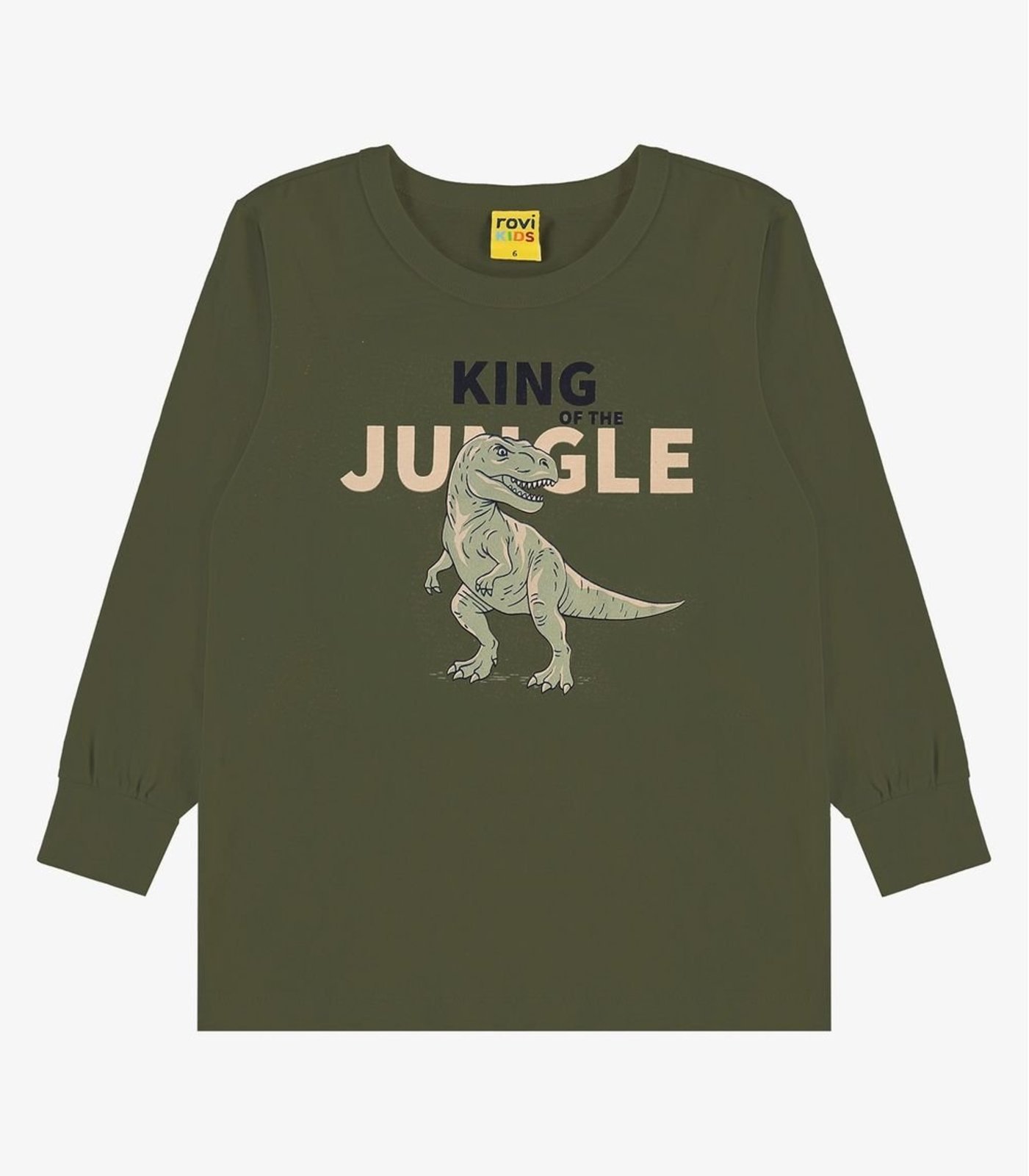 Infantil - Camiseta Manga Longa em Meia Malha Rovi Verde