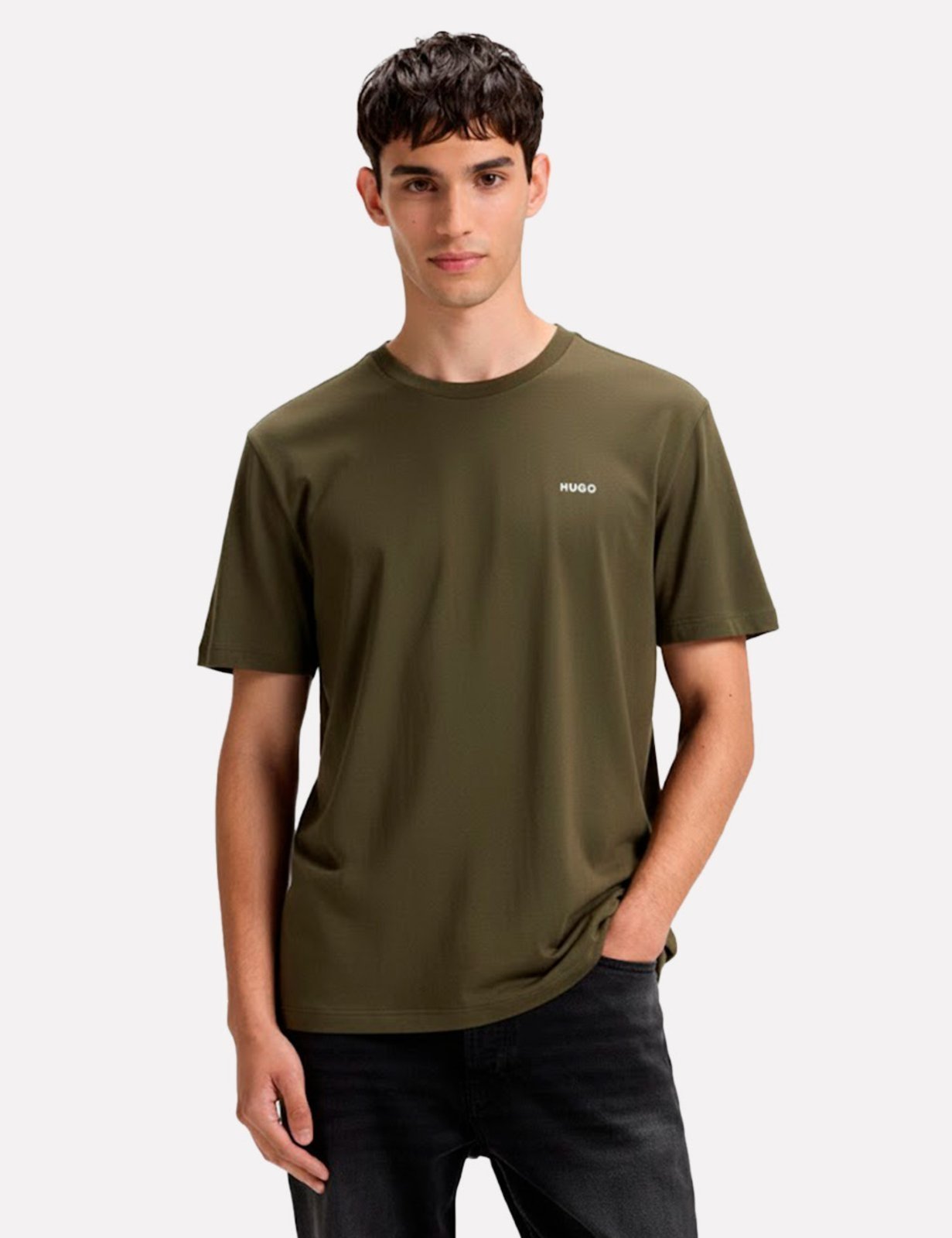 Camiseta Hugo Boss Masculina Regular Dero222 Cáqui Escuro
