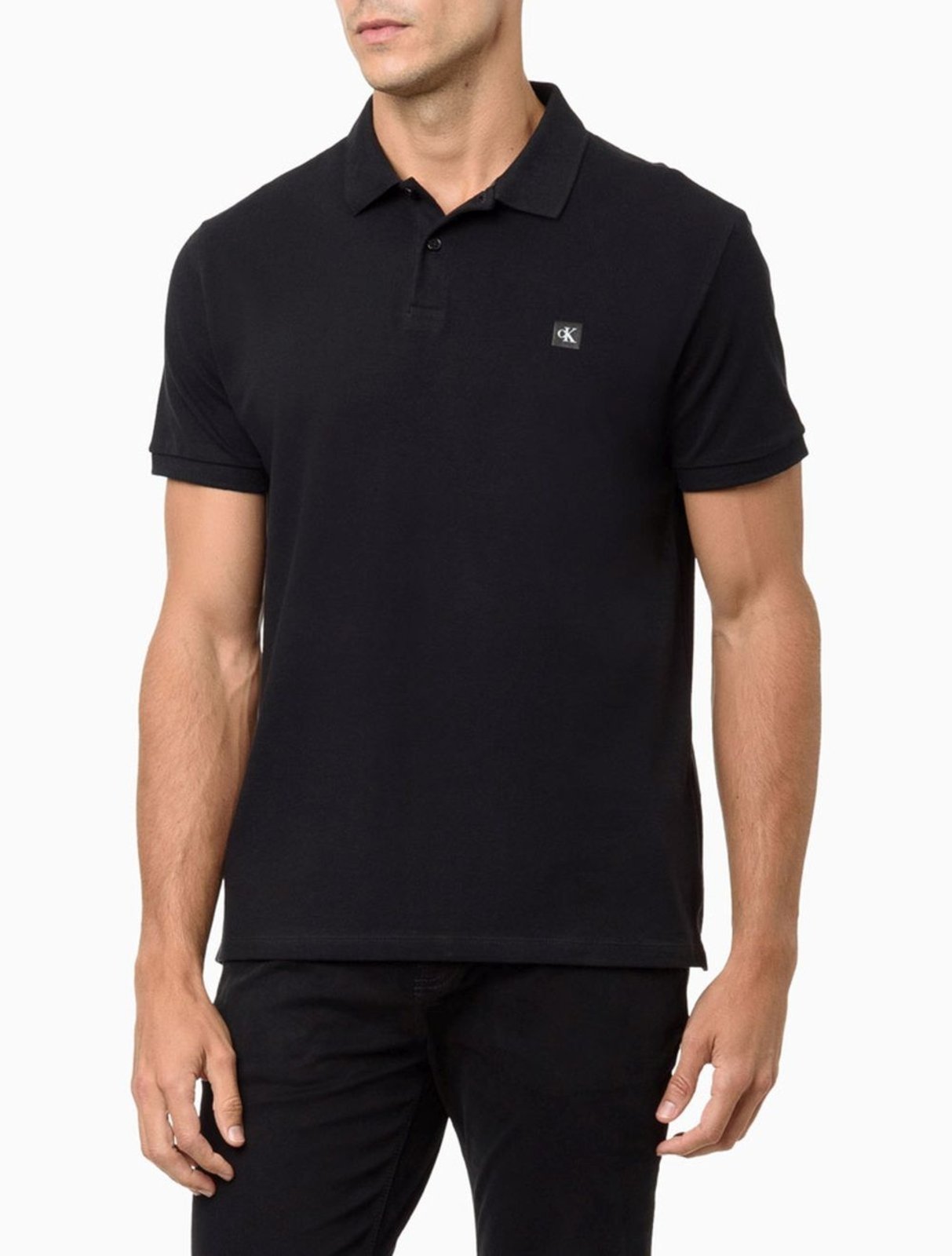 Polo Masculina Manga Curta Piquet Calvin Klein Jeans - Preto Calvin Klein Jeans