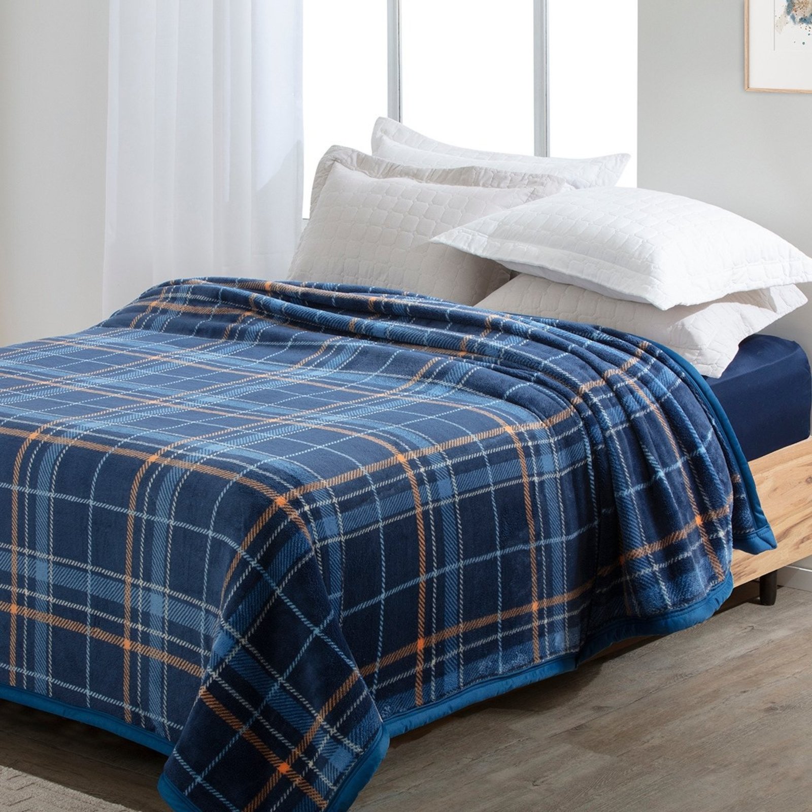 Cobertor Casal Inverno Jolitex Dyuri Tweed Azul