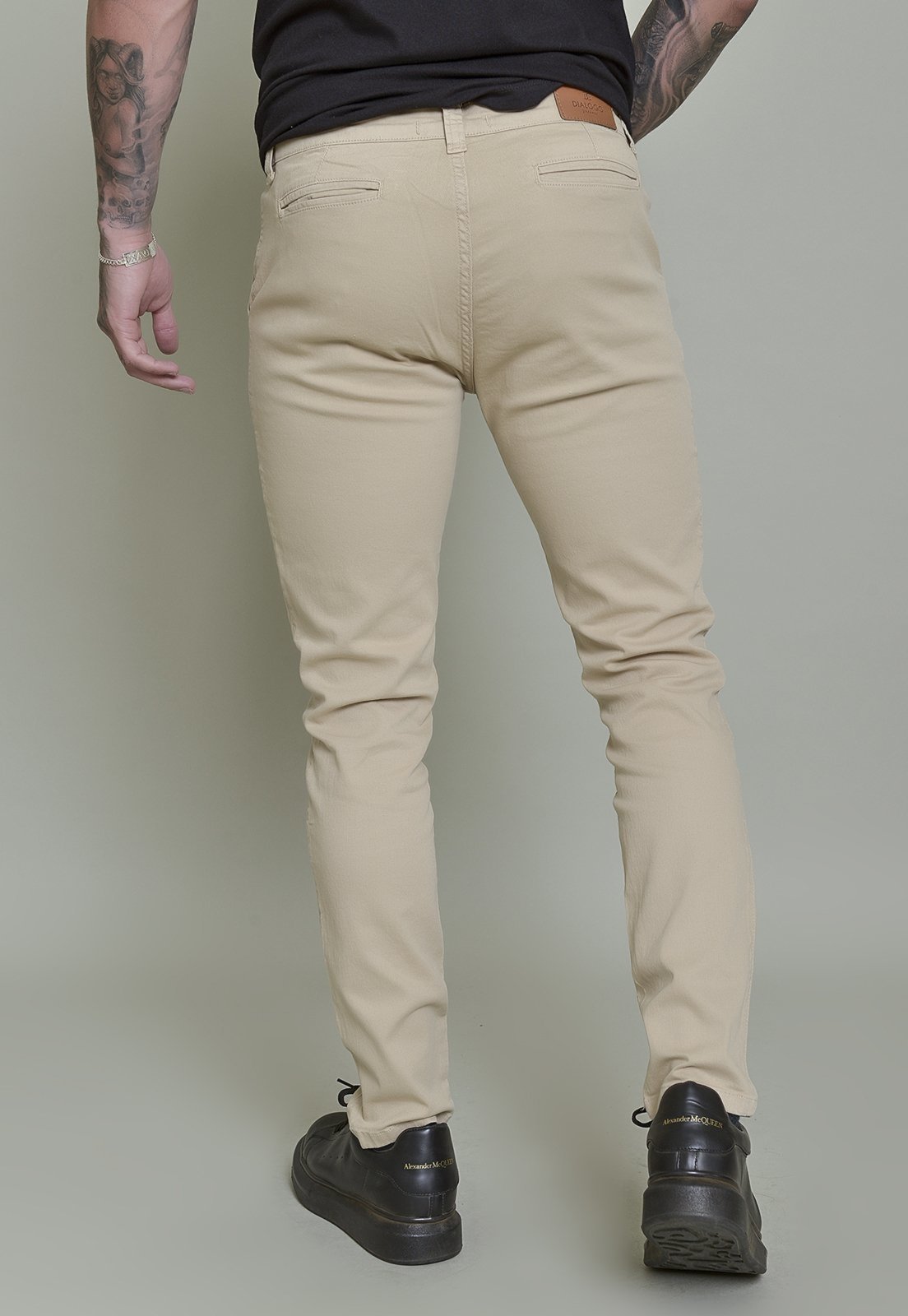 Vista 3 Calça Sarja Skinny Dialogo Jeans Color Sport Fino Masculino verde Dialogo Jeans verde