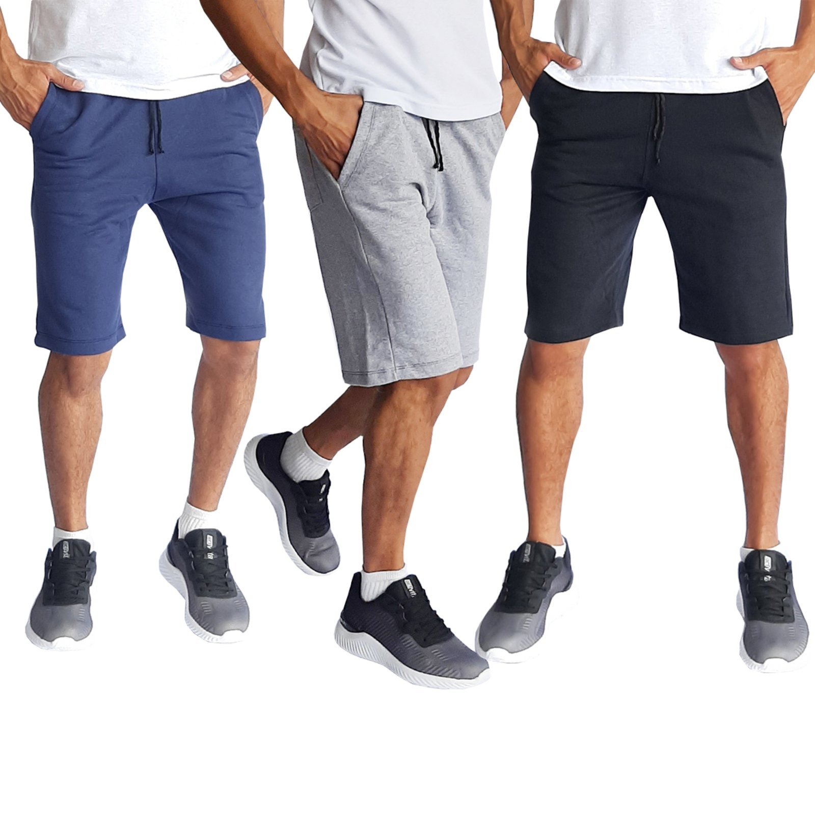 Kit 3 Bermudas Treino Moletom Shorts Almix