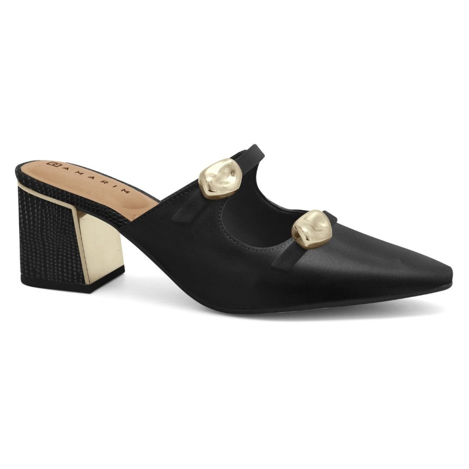 Sapato Feminino Mule Bico Fino Ramarim 2651133 - Preto