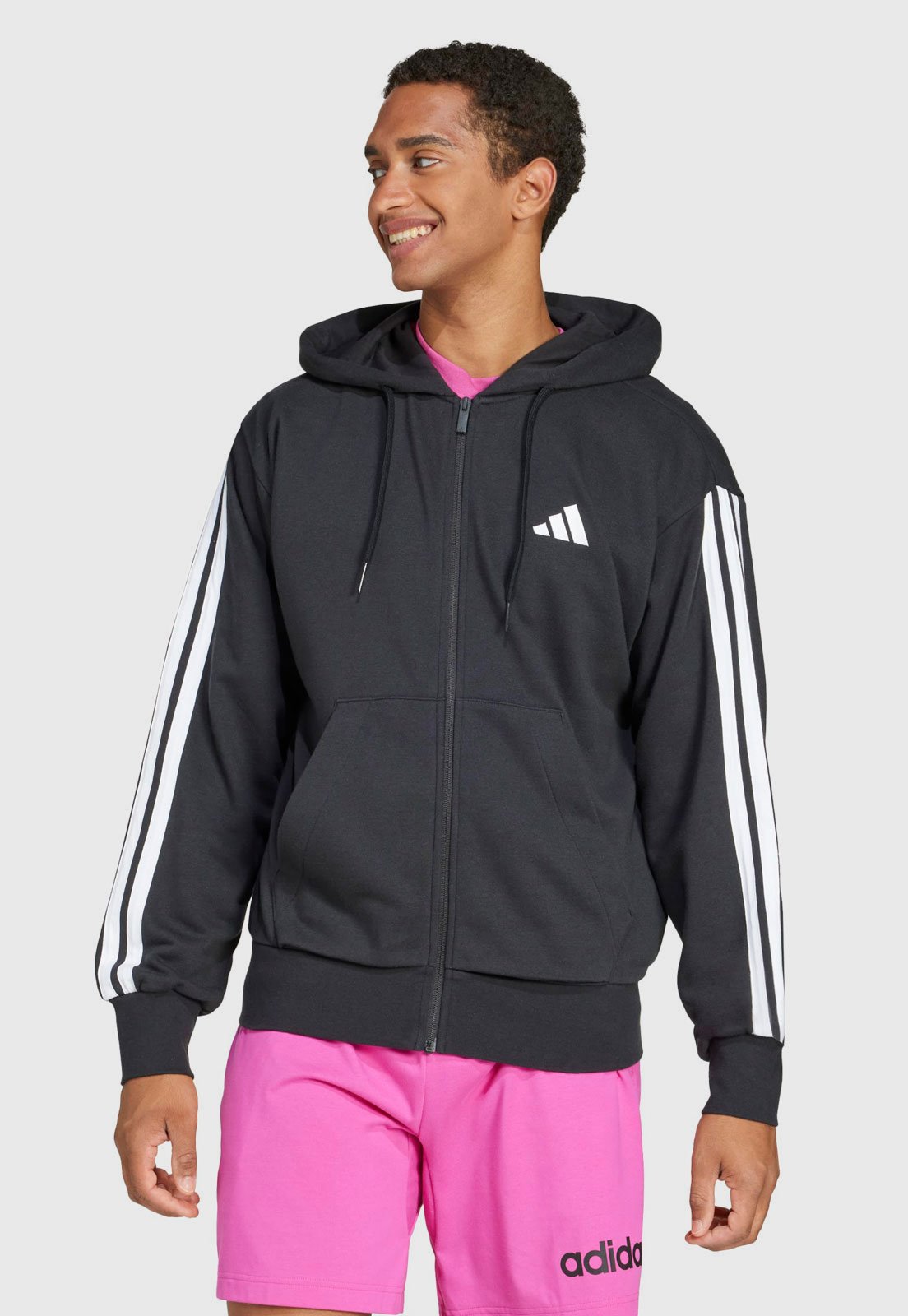 Jaqueta Masculina 3 Stripes adidas Preta