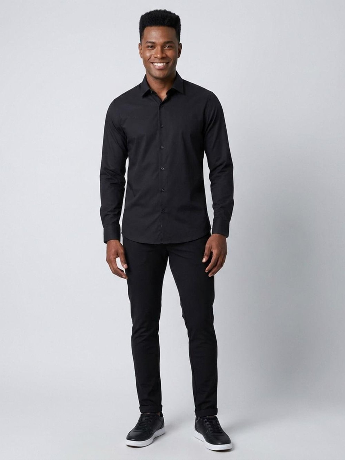 Camisa Manga Longa Eletrón Masculina PRETO