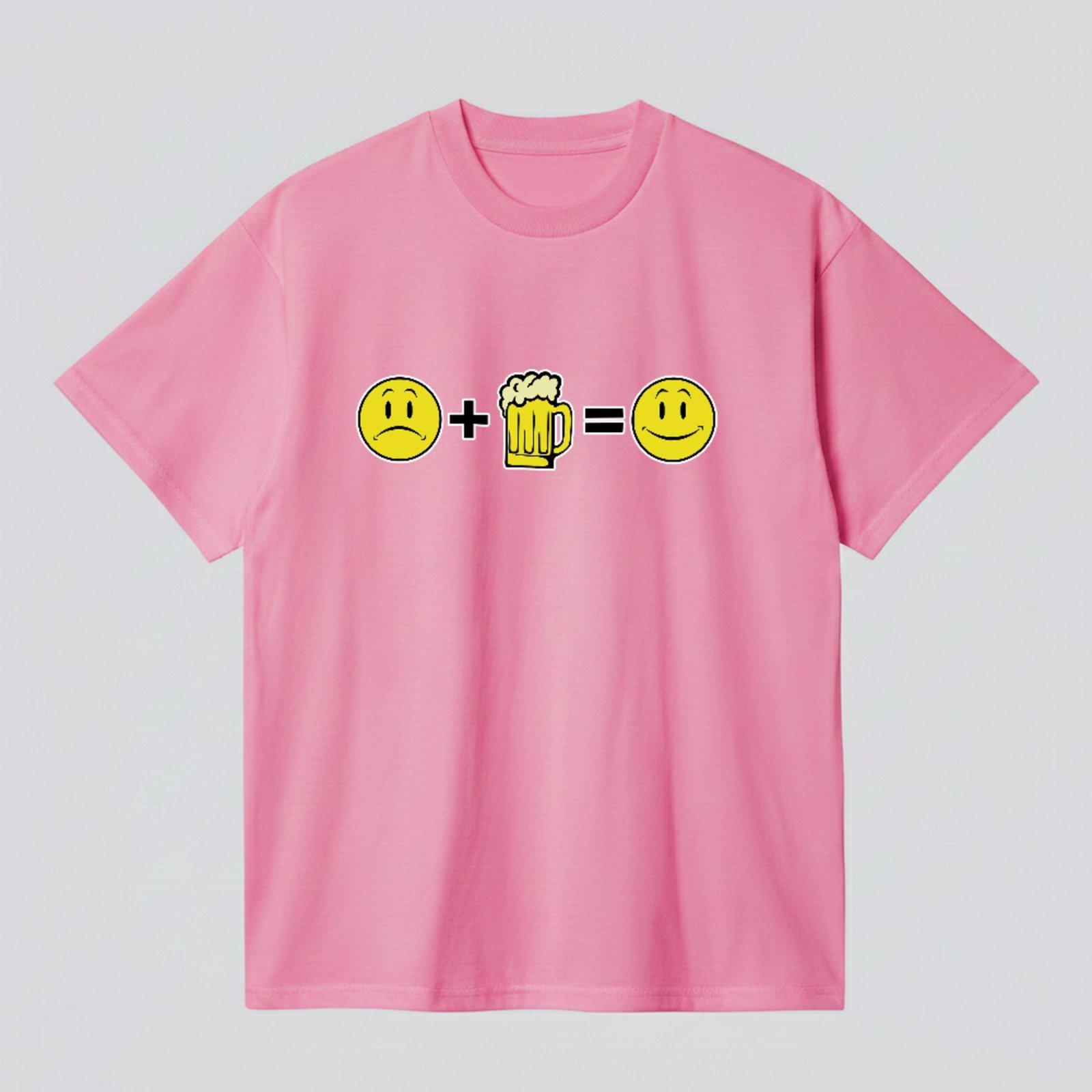 Camiseta Básica Cerveja Humor Divertido Happy Drink Trend Rosa
