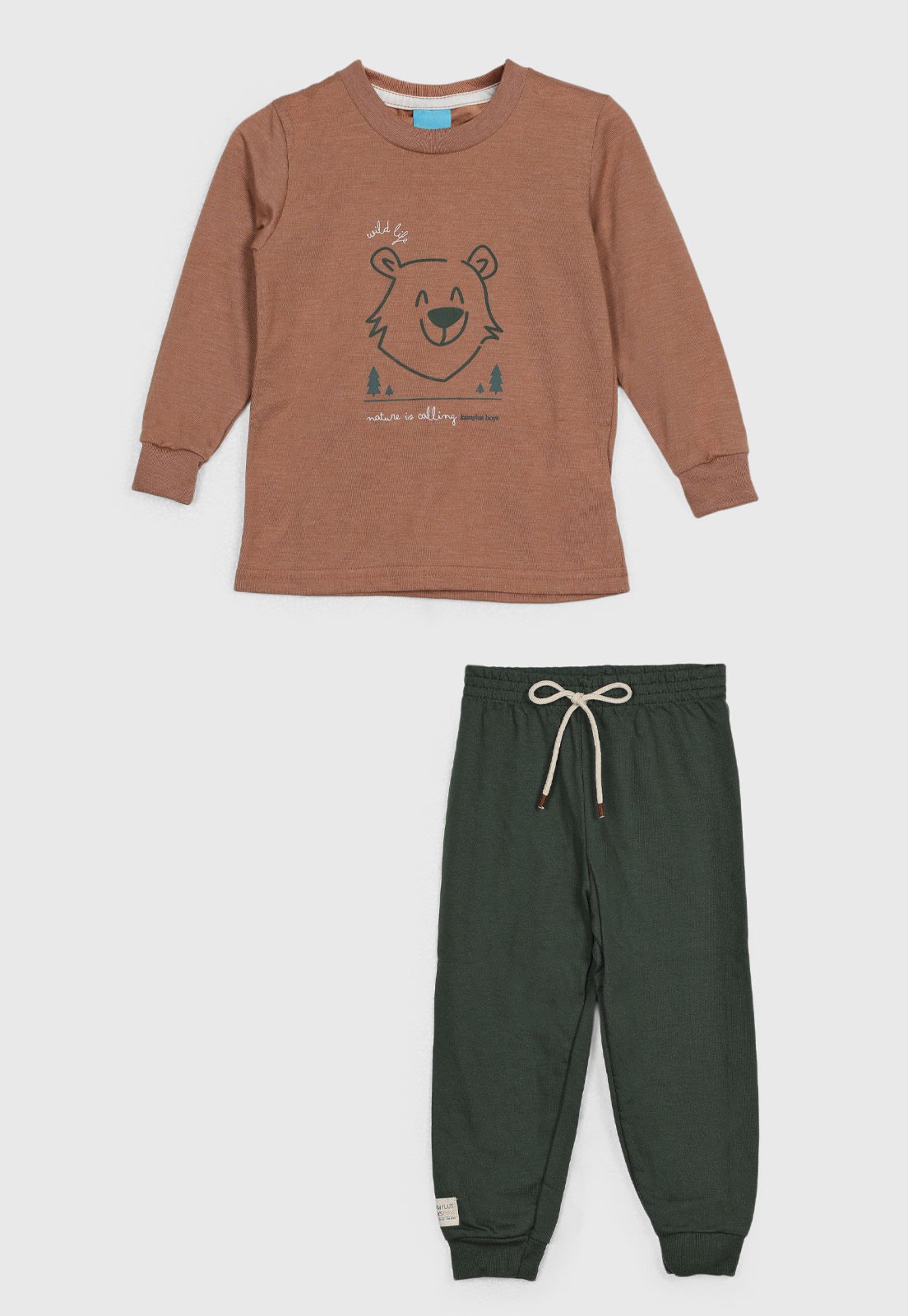 Conjunto Kamylus Estampa Urso Marrom
