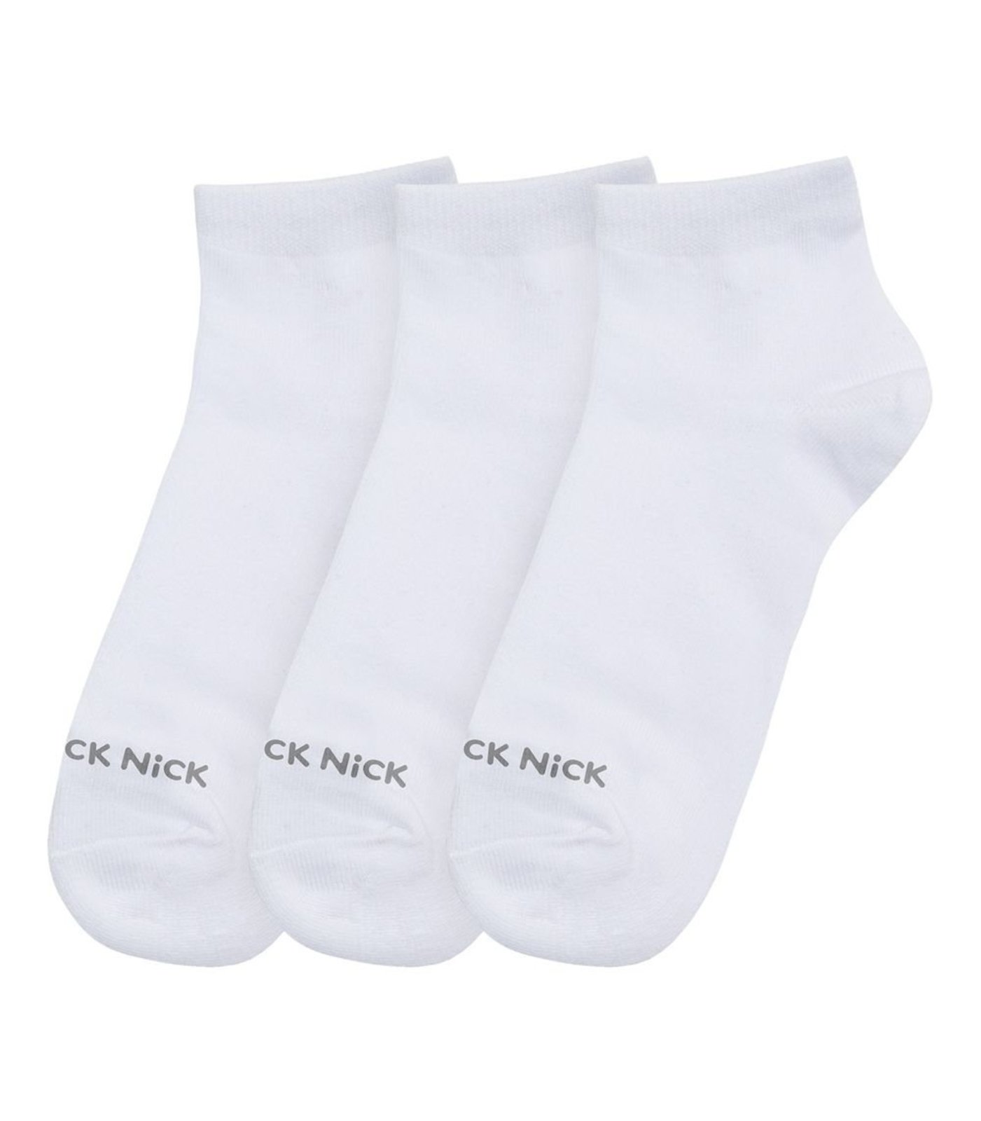 Kit 3 Pares De Meia Cano Curto Lisas Trick Nick Branco