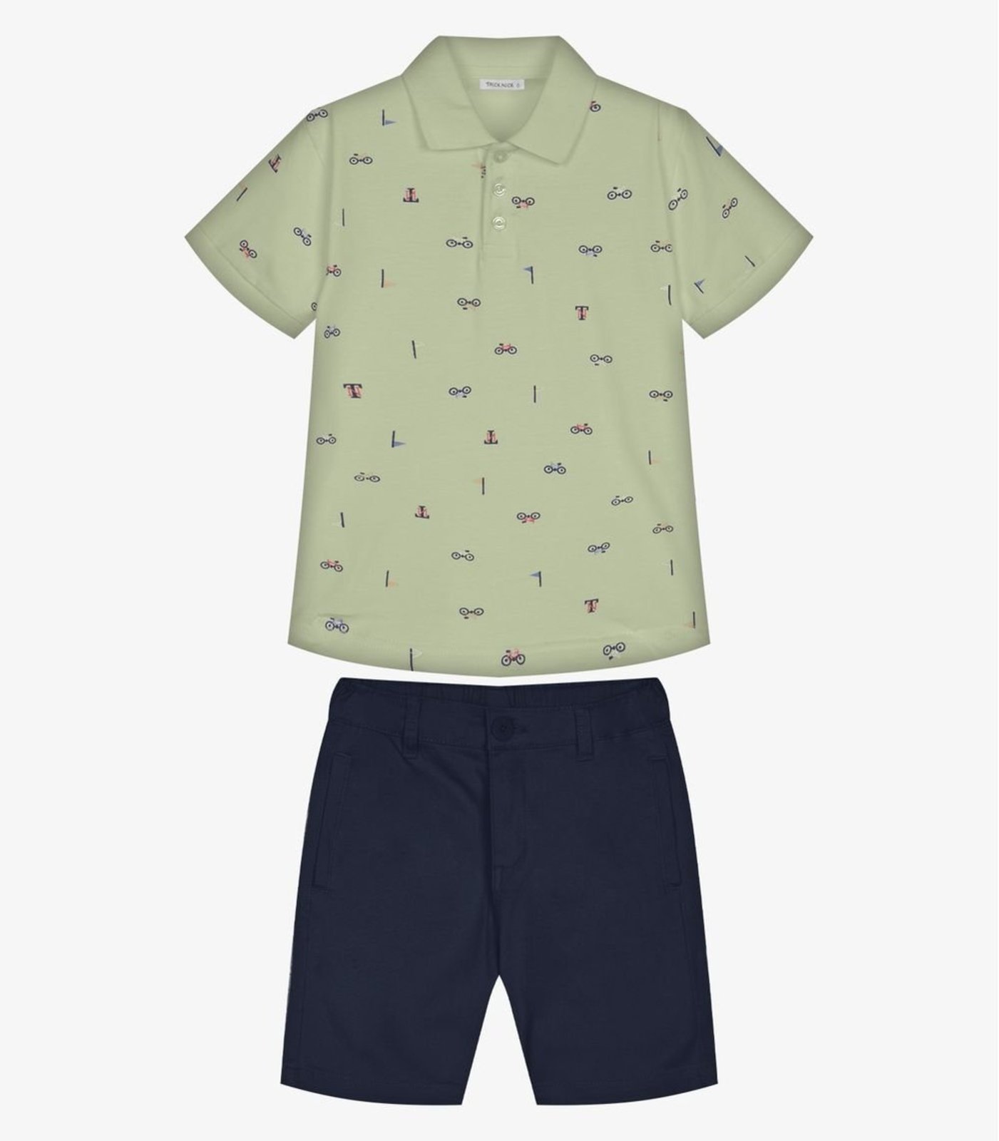 Infantil - Conjunto Polo Com Bermuda Trick Nick Verde