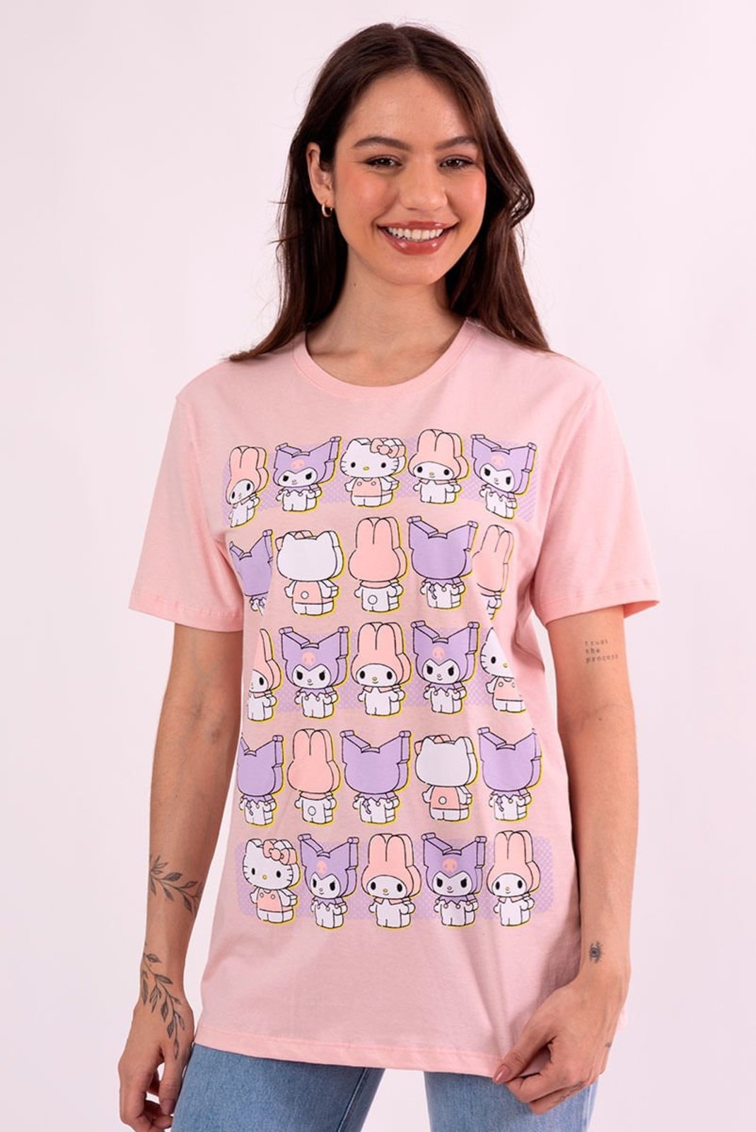Camiseta Hello Kitty My Melody e Kuromi Trio