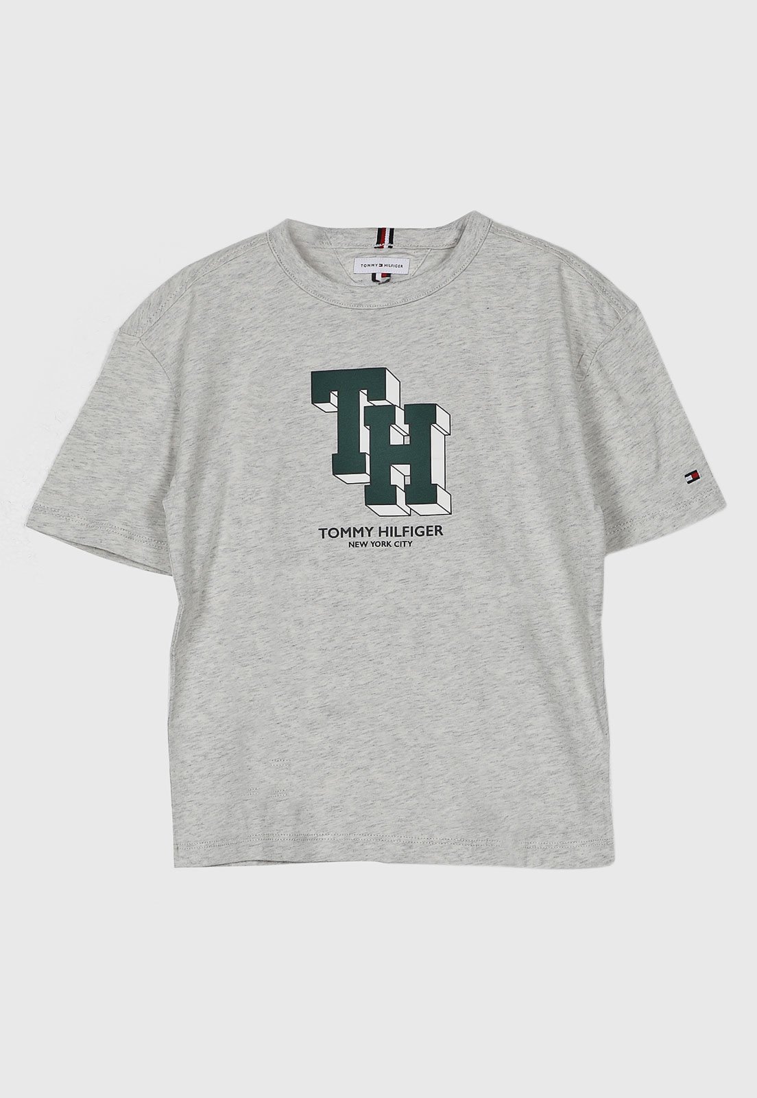 Infantil - Camiseta Tommy Hilfiger Estampa TH Cinza