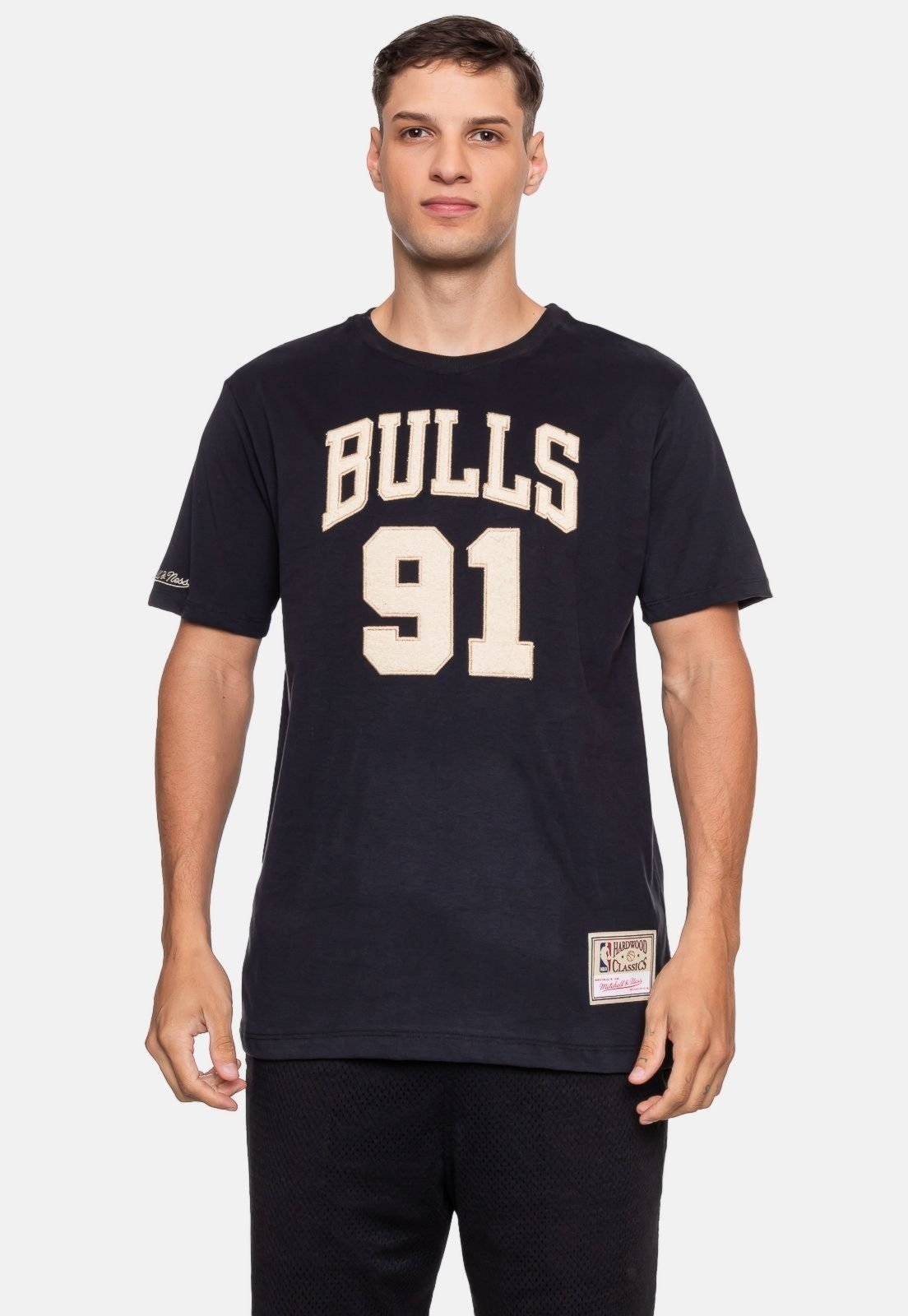 Camiseta Mitchell & Ness Chicago Bulls Dennis Rodman Preta