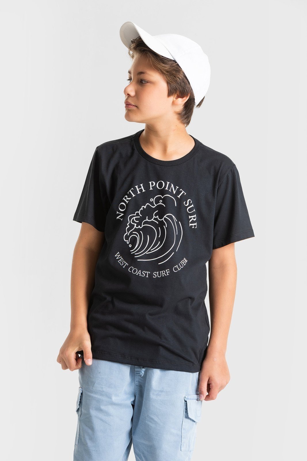 Infantil - Camiseta Meia Malha Juvenil Masculina West Coast Surf