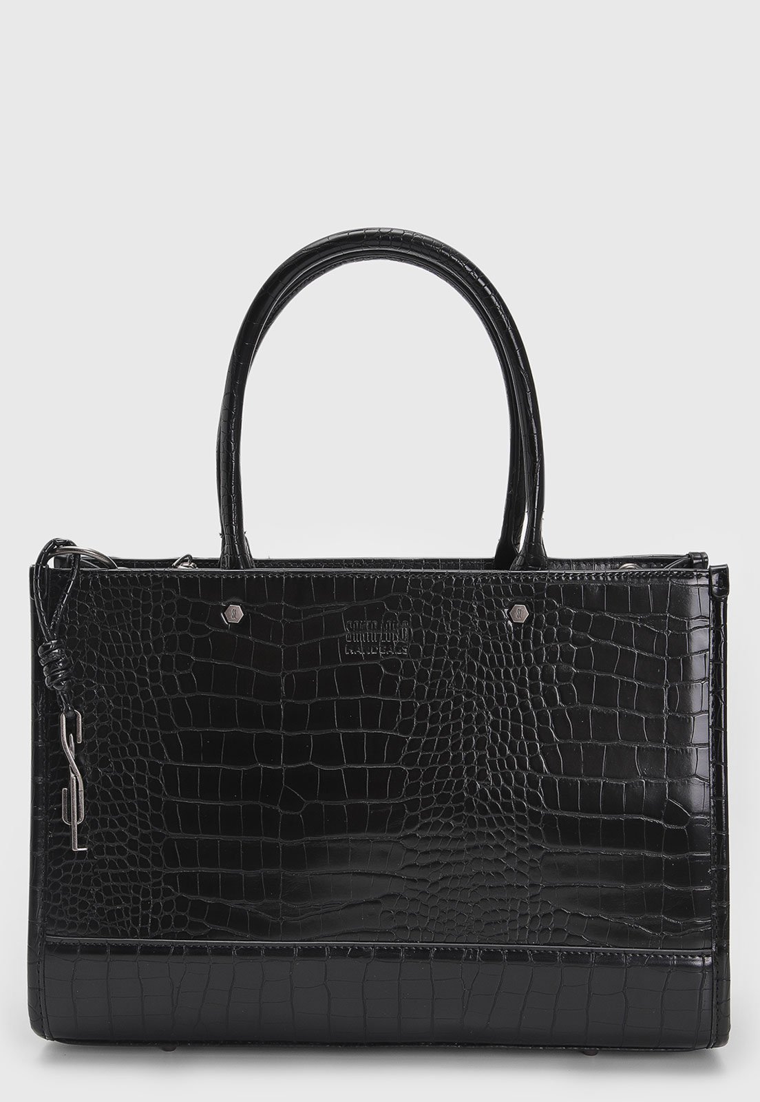Bolsa Tiracolo Santa Lolla Croco Preta