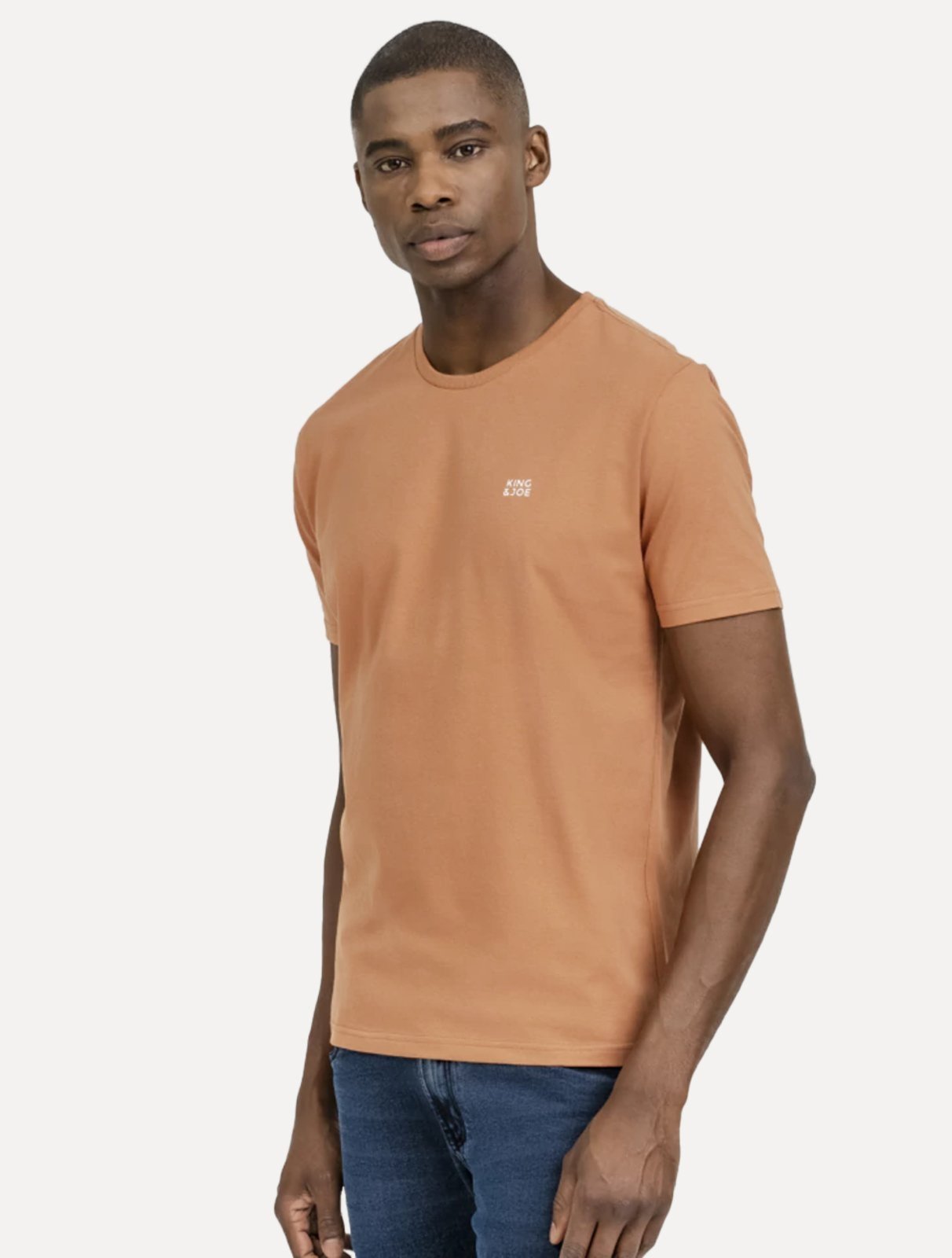 Camiseta King & Joe Masculina Basic Light Logo Salmão
