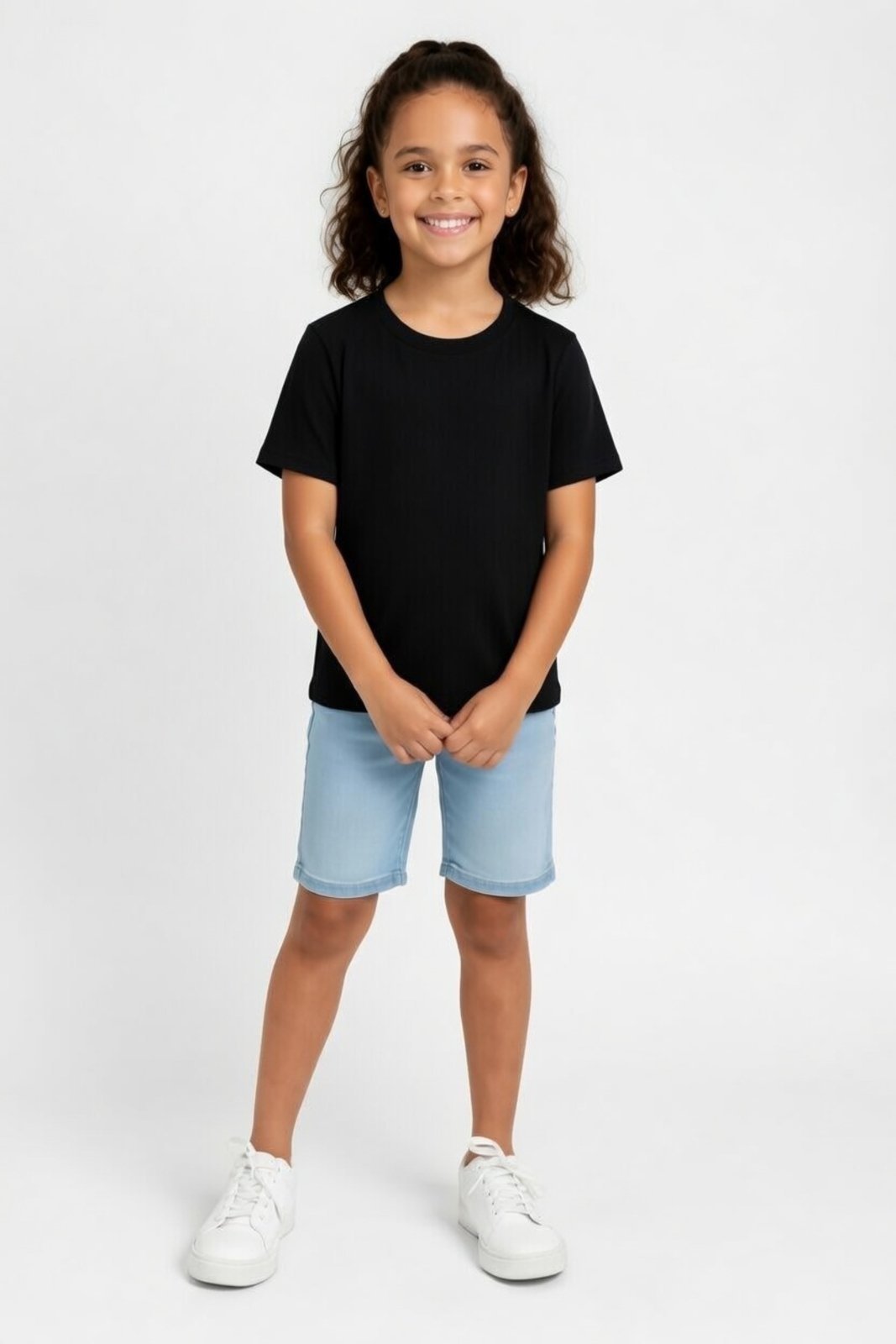 Infantil - Camiseta D Bell Outlet Fashion Manga Curta Preta