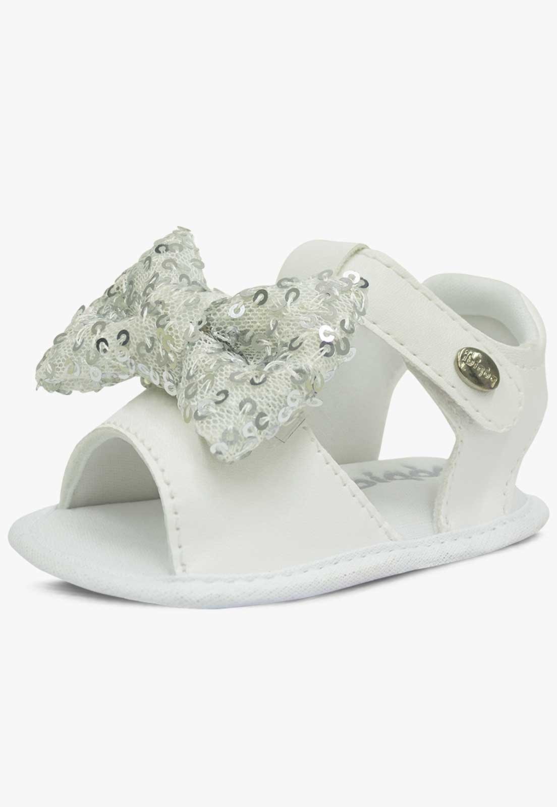 Infantil – Sandália Pópidi Menina Laço Tule Princesa Branco