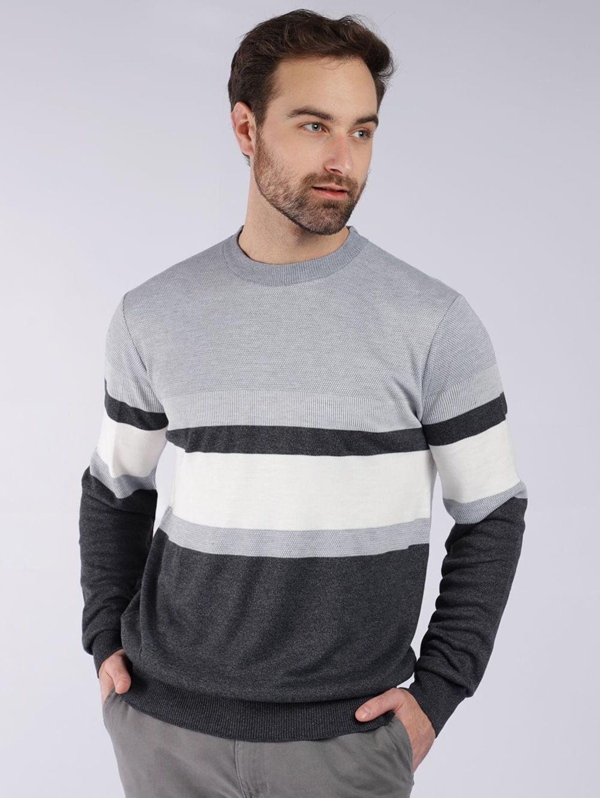 Blusão Listrado Eletrón Masculino CINZA