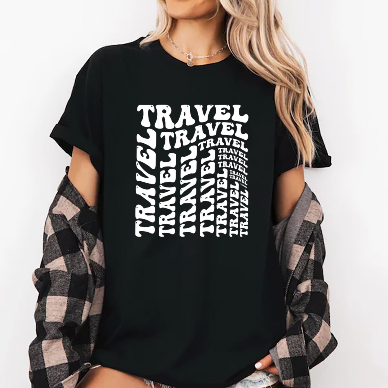 Camiseta Ousy Unissex Travel Design Exclusivo Básica Preto