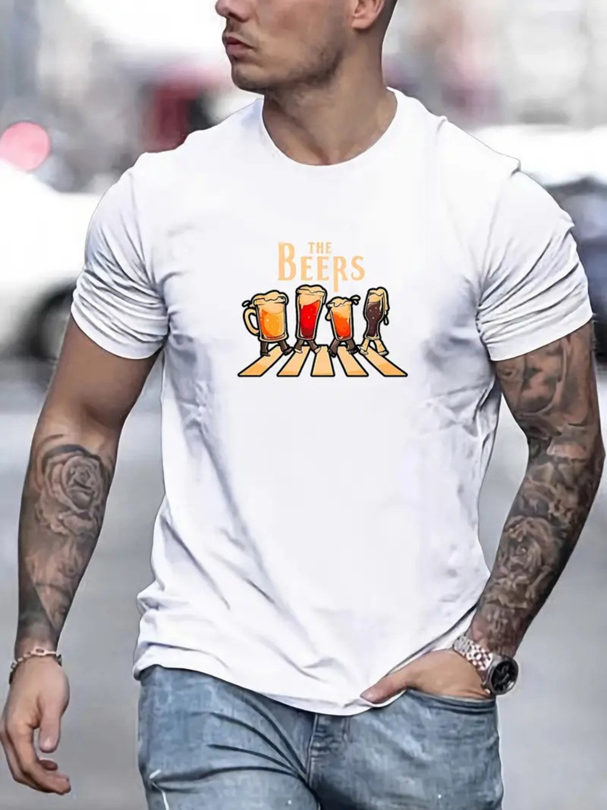 Camiseta Estampada The Beers Safira Moda Algodão Branca