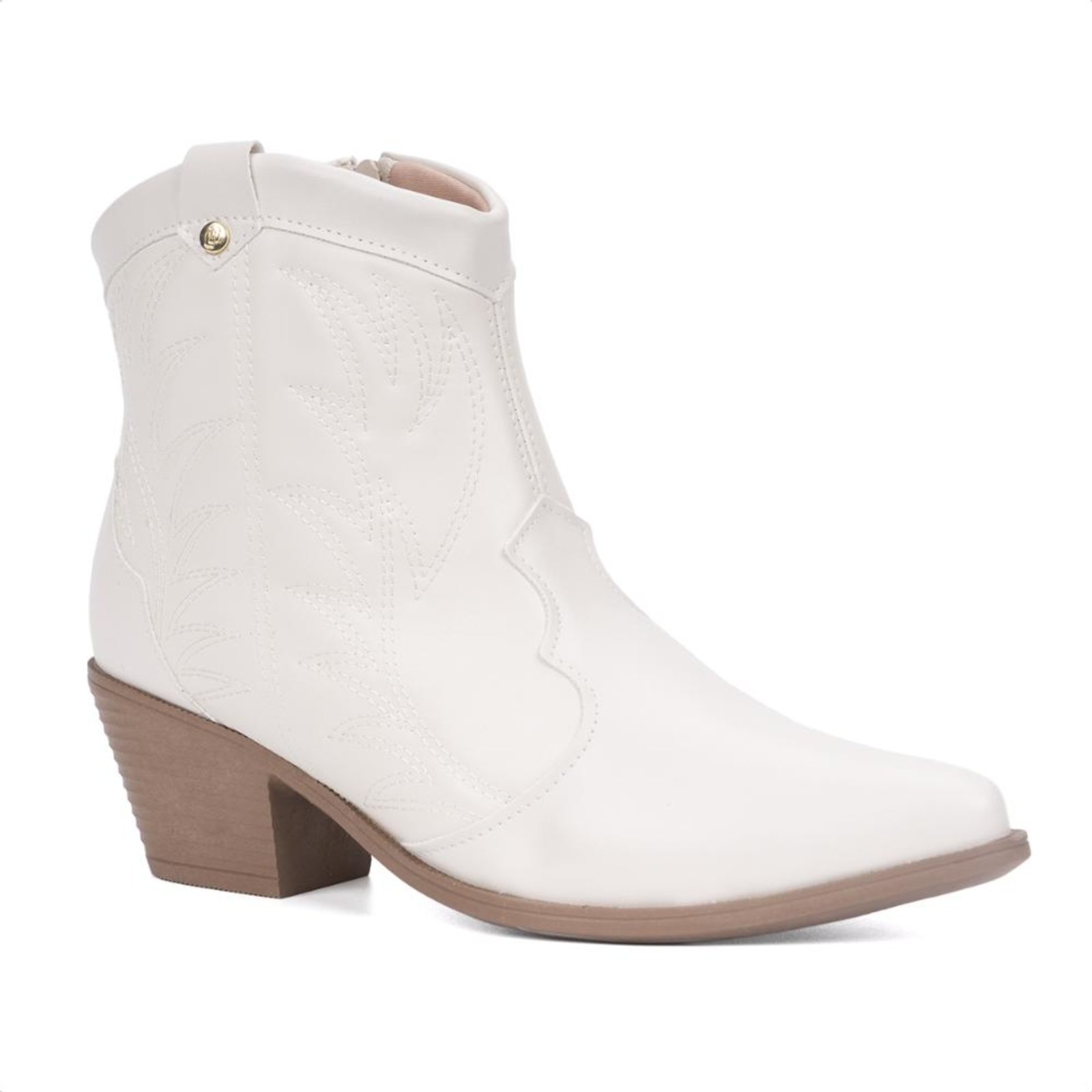 Bota Feminina Texana Bordada Western Country Cano Curto Luxo