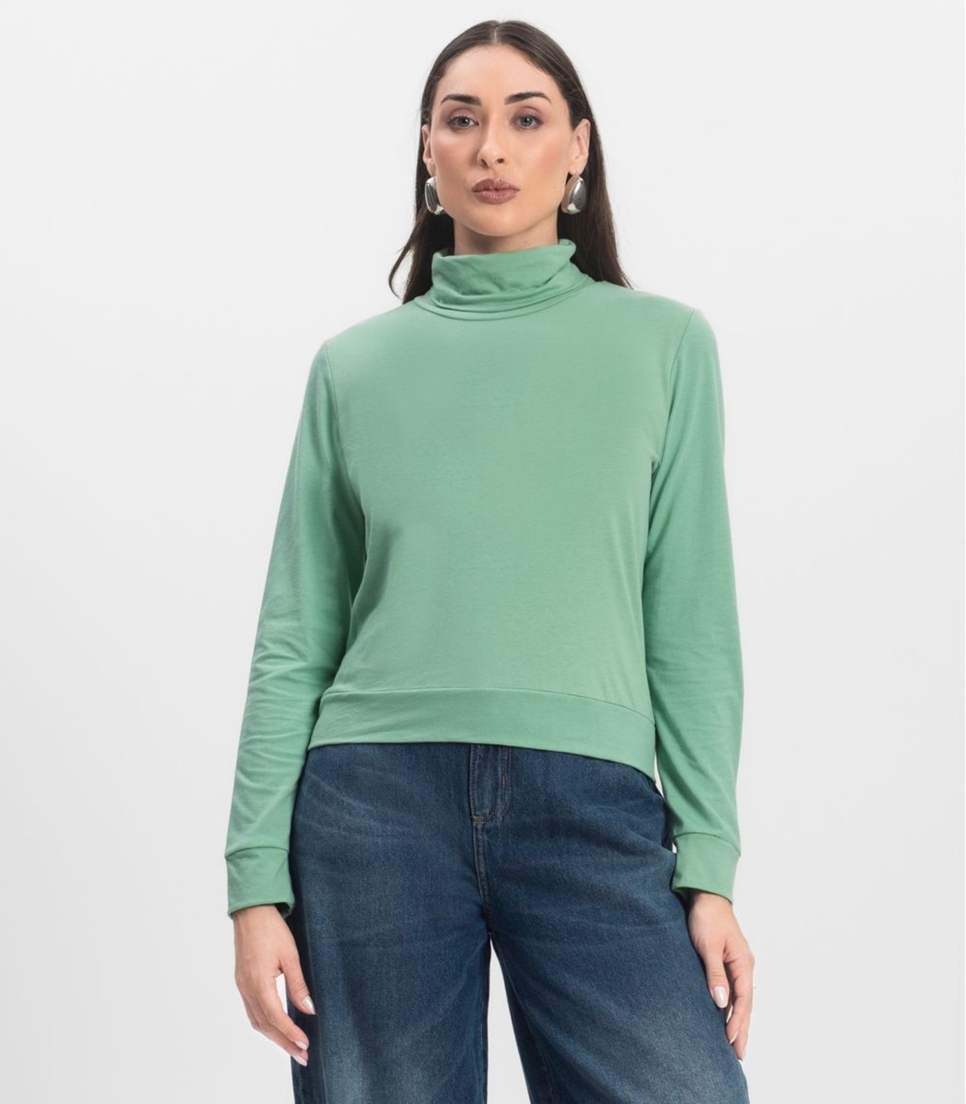 Blusão Gola Alta Infinita Cor Feminino Verde