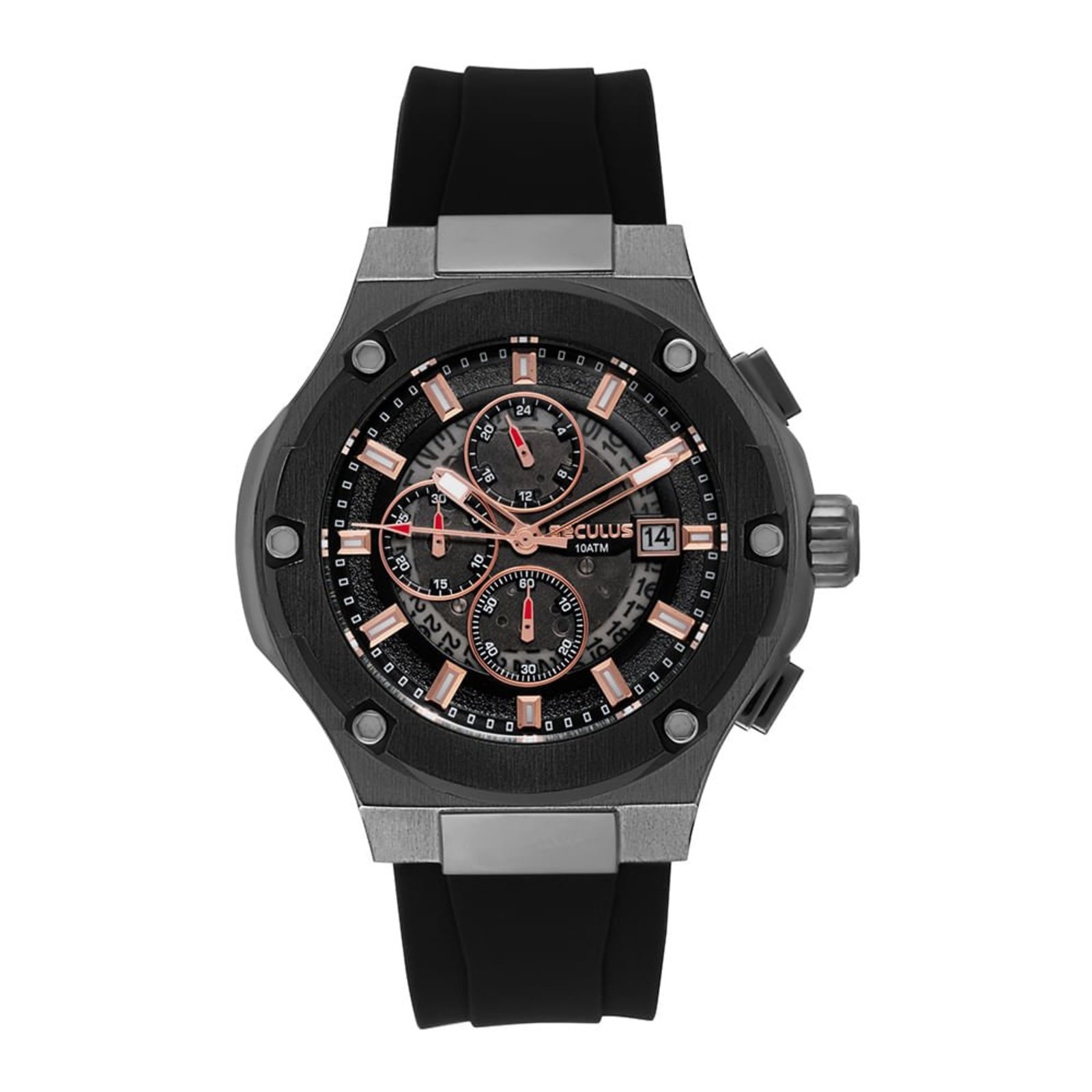 Relógio Seculus Masculino Cronógrafo Preto Seculus
