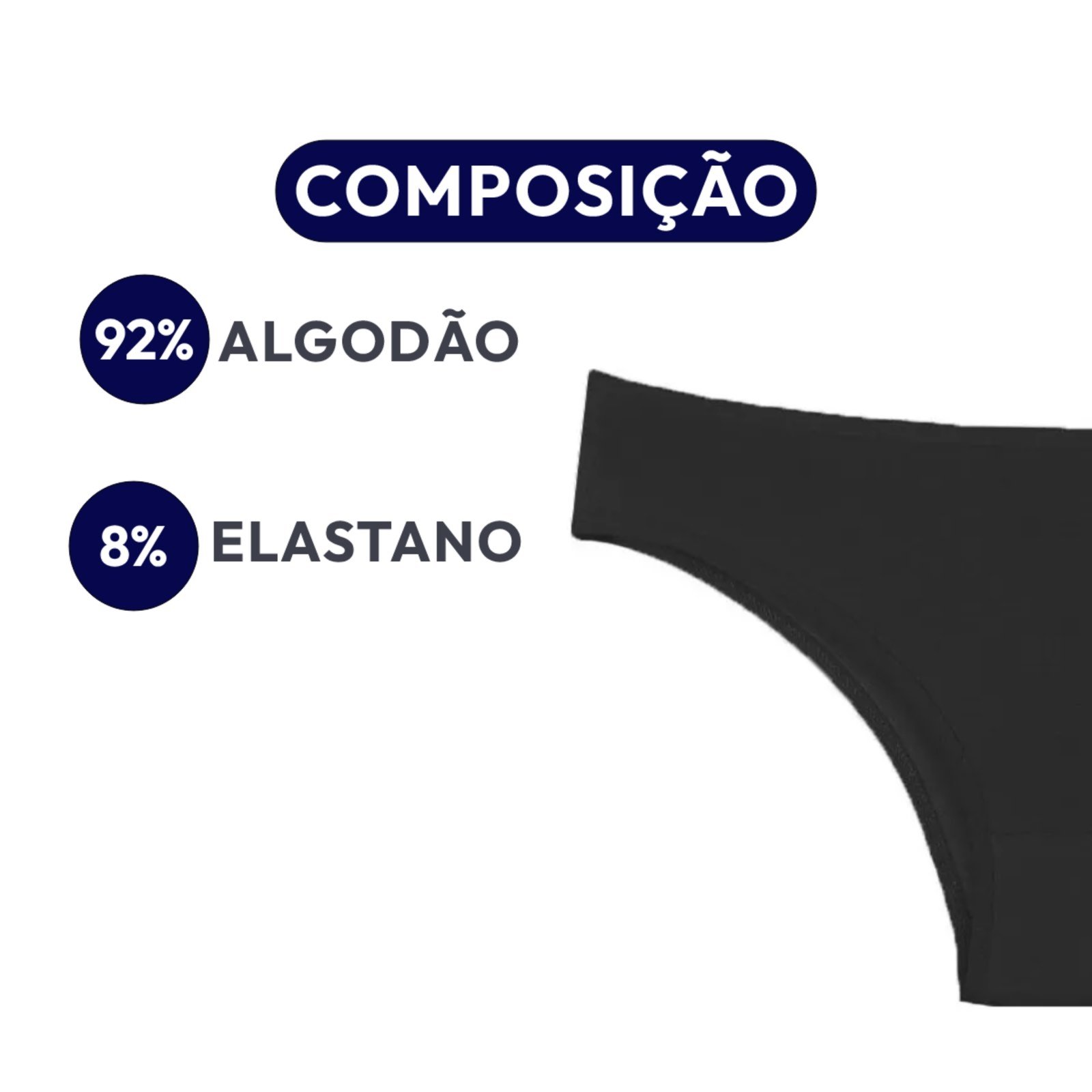 Vista 3 Kit Calcinhas Tanga Sortida Algodão Conforto A10 3 Unidades Colorido QLC SPORT multicolorido QLC SPORT multicolorido