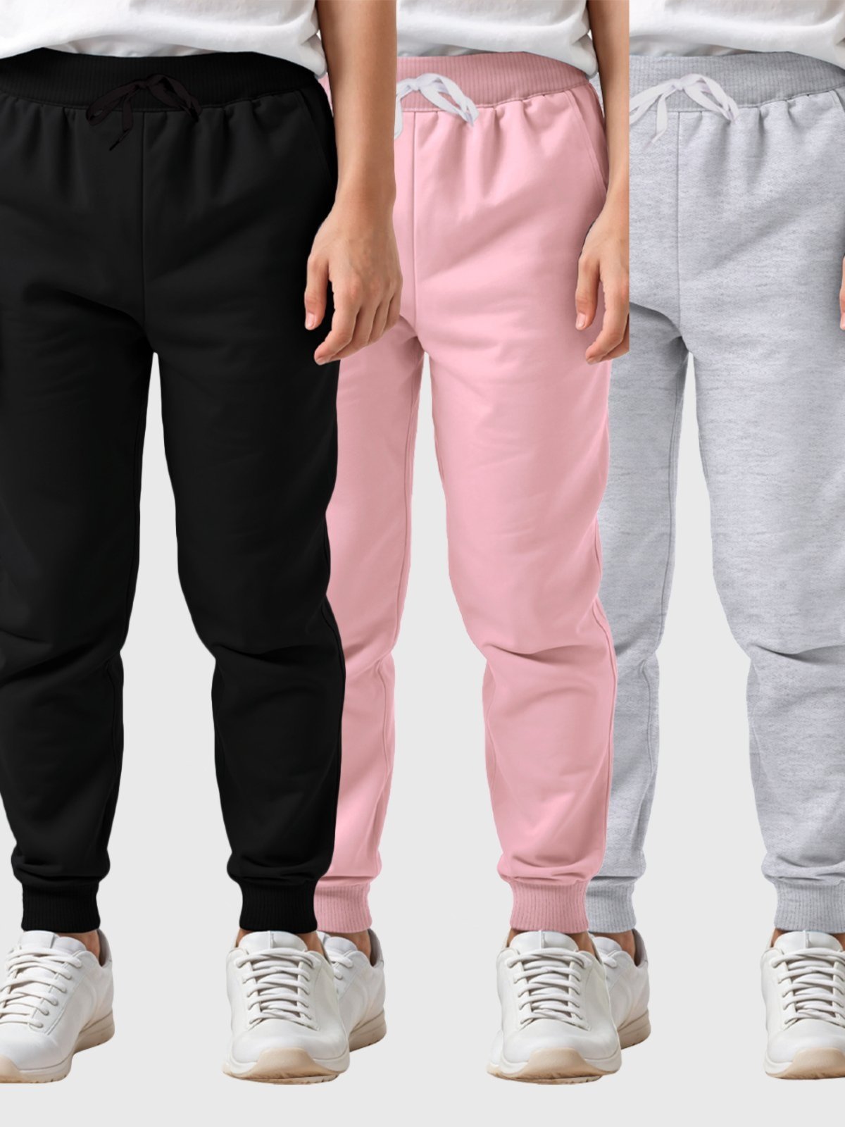 Infantil – Kit 3 Calças Moletom Menino Cinza Preto Rosa Benellys