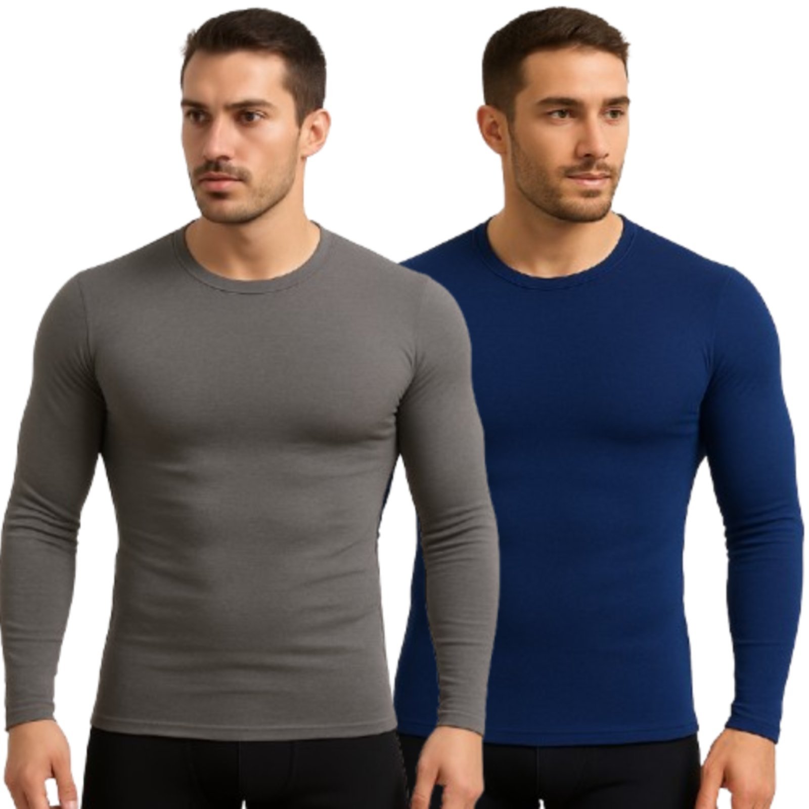 Kit 2 Camisa Manga Longa UV Reflexo Íntimo Proteção Solar Azul Marinho e Cinza