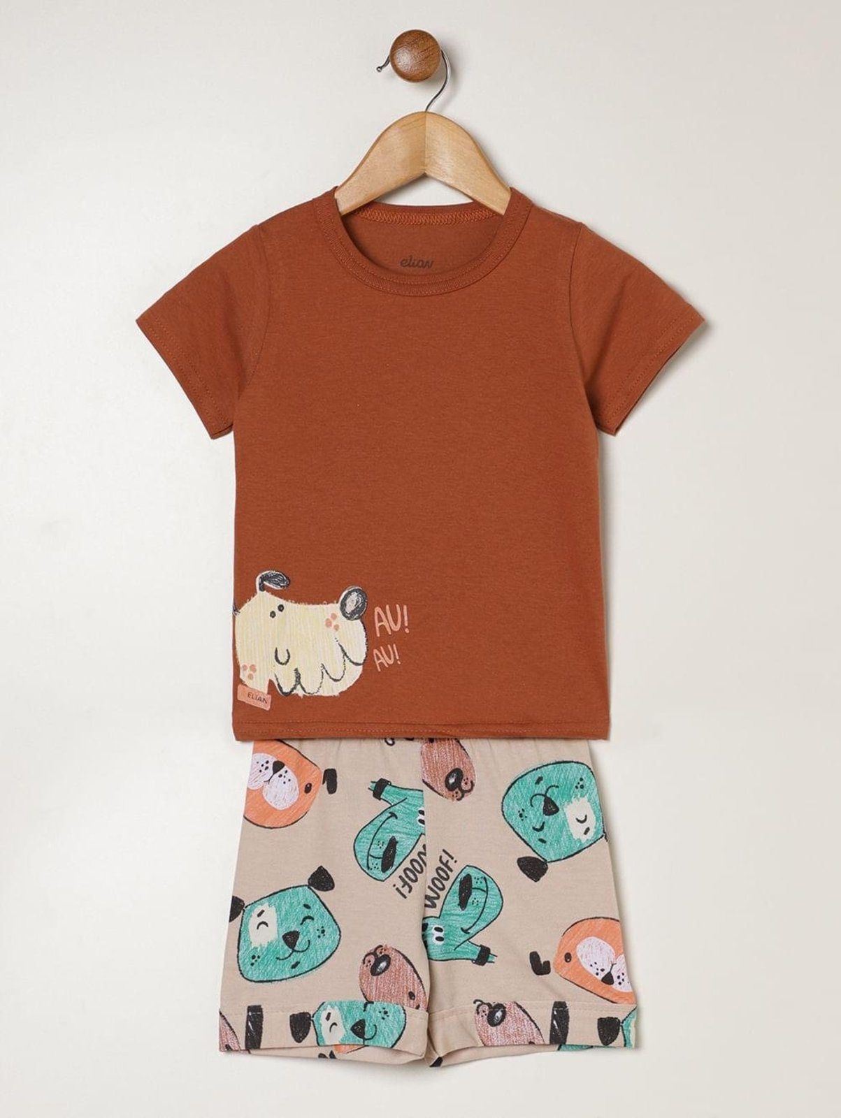 Infantil - Conjunto Curto Para - MARROM