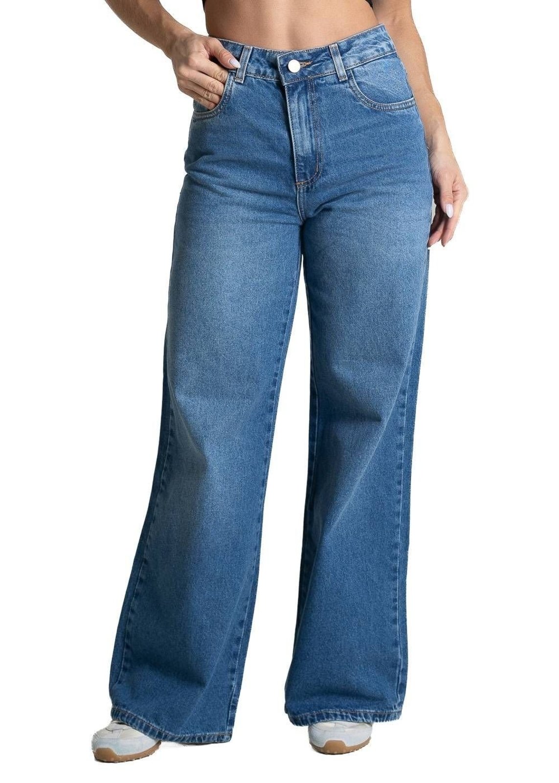 Calça Jeans Sawary Wide Leg Petit - 283806 - Azul - Sawary
