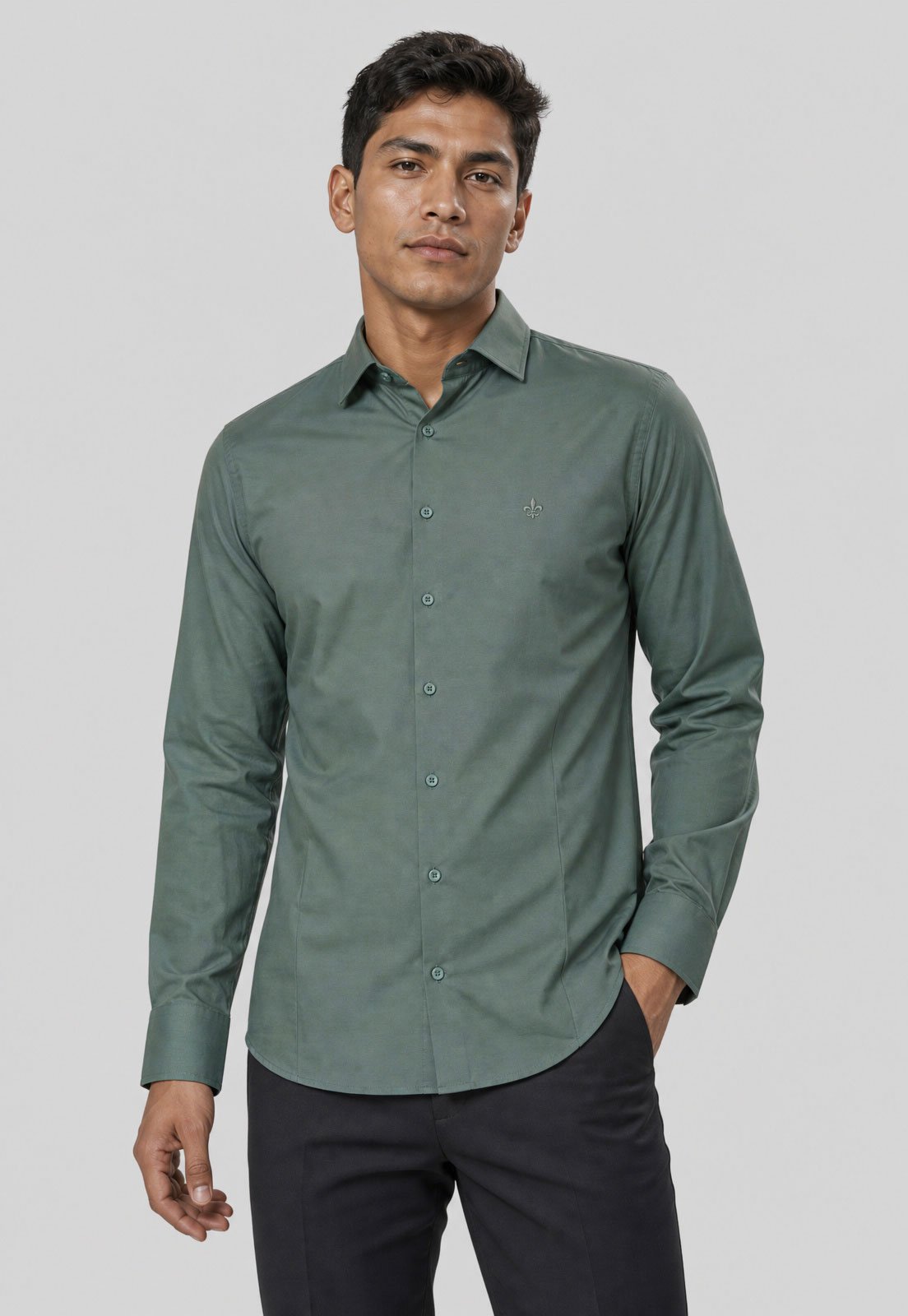Camisa Masculina Dudalina Clássica Verde