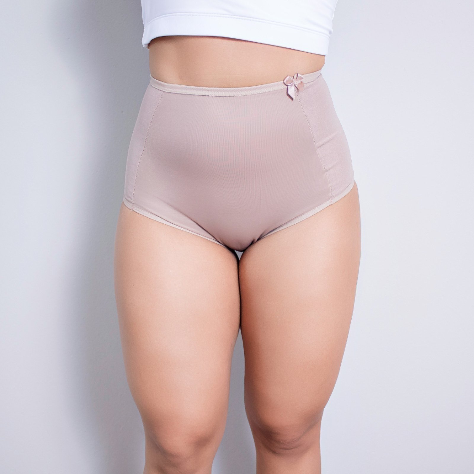 Kit 2 Calçola Cinta Modeladora Material Reforçado Cós Alto Aperta Barriga Pós operatório Tira Culote Redutora de Medidas
