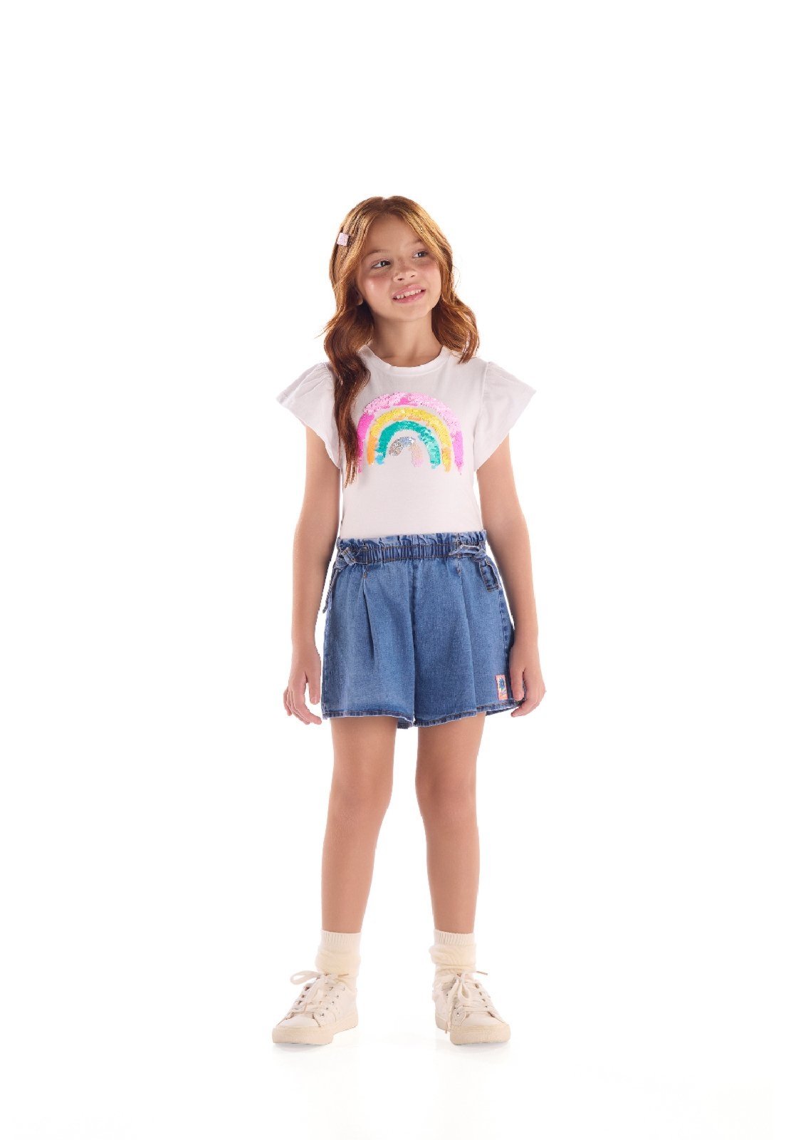 Infantil - Blusa Manga Babado Quimby Branco