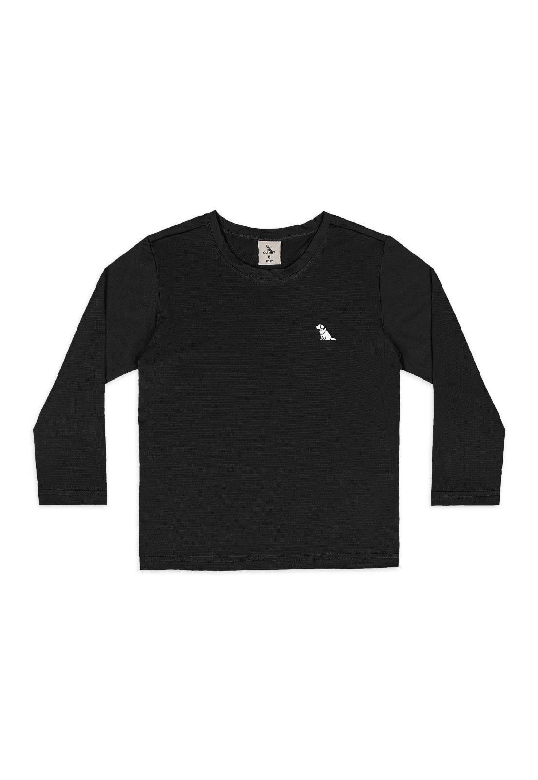 Infantil - Camiseta Dry Fit Manga Longa Quimby Preto