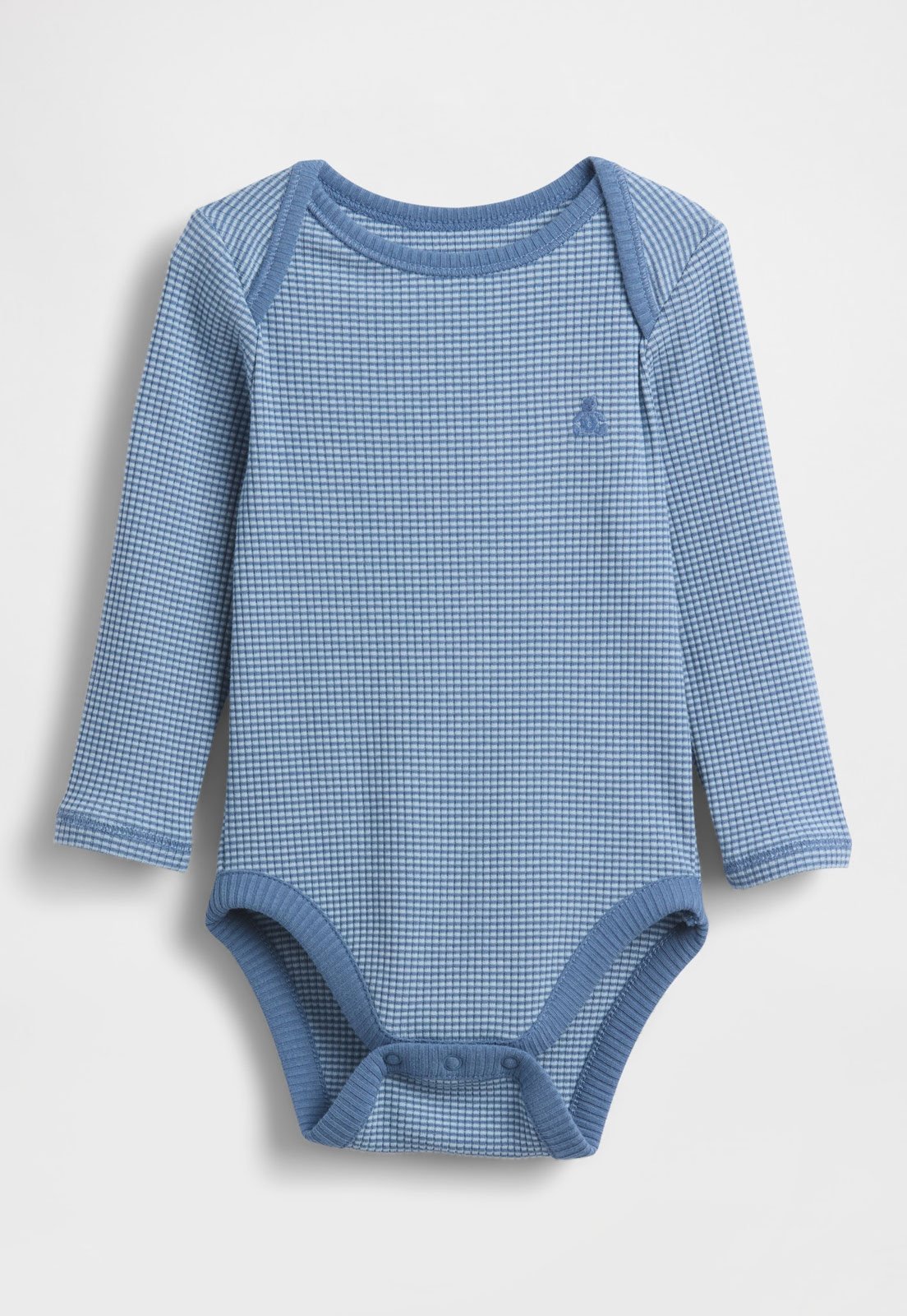 Infantil - Body GAP Manga Longa Quadriculado Azul