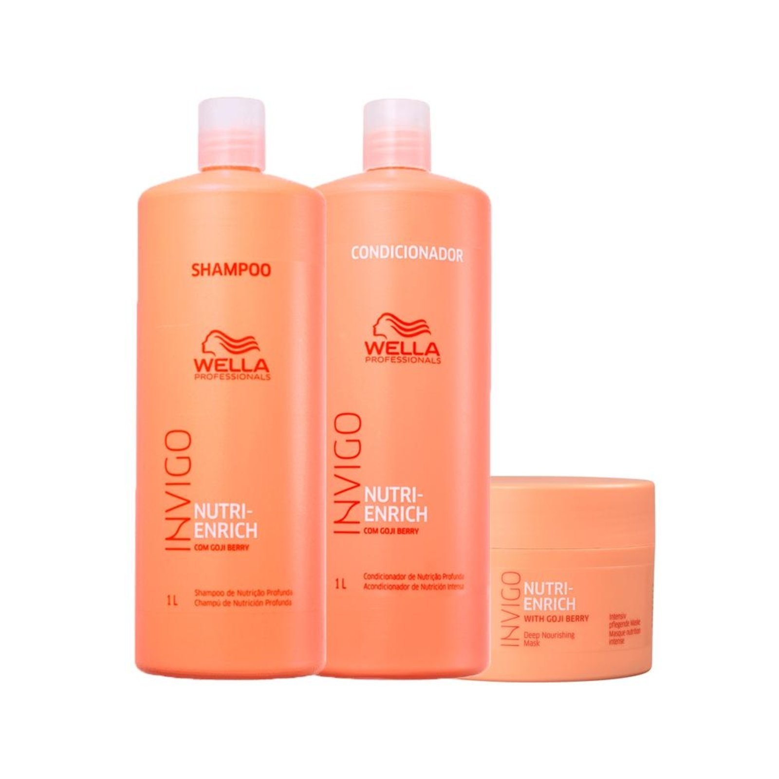 Kit Wella Professionals Invigo Nutri Enrich - Shampoo 1000ml e Condicionador 1000ml e Máscara 150ml