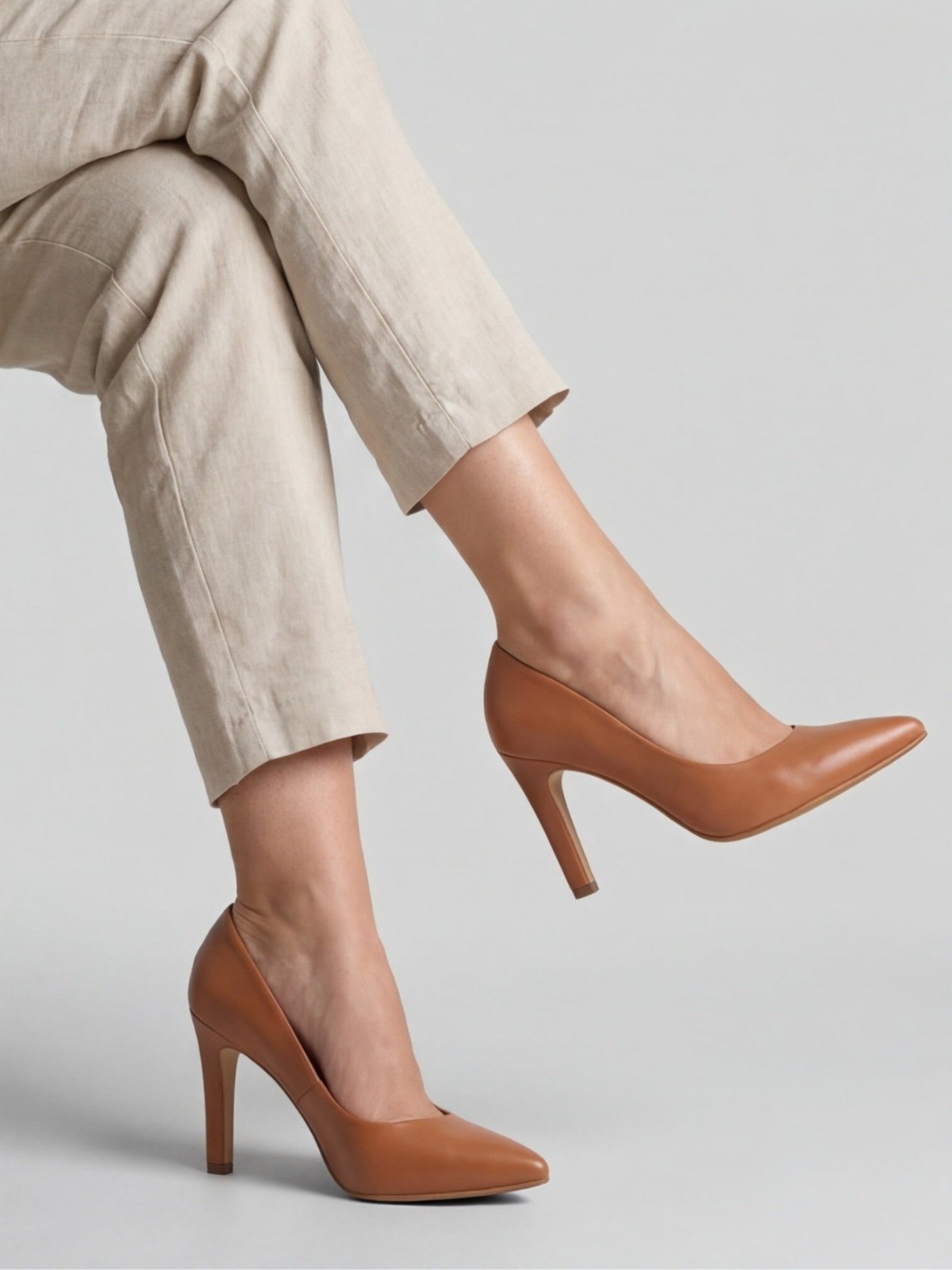 Sapato Scarpin Modarpe Casual Salto Alto Marrom S02
