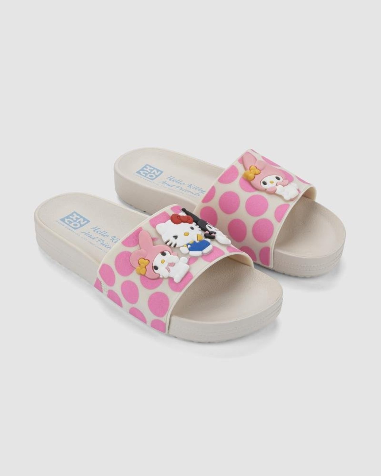 Chinelo Slide Feminino Zaxy Hello Kitty And Friends Branco
