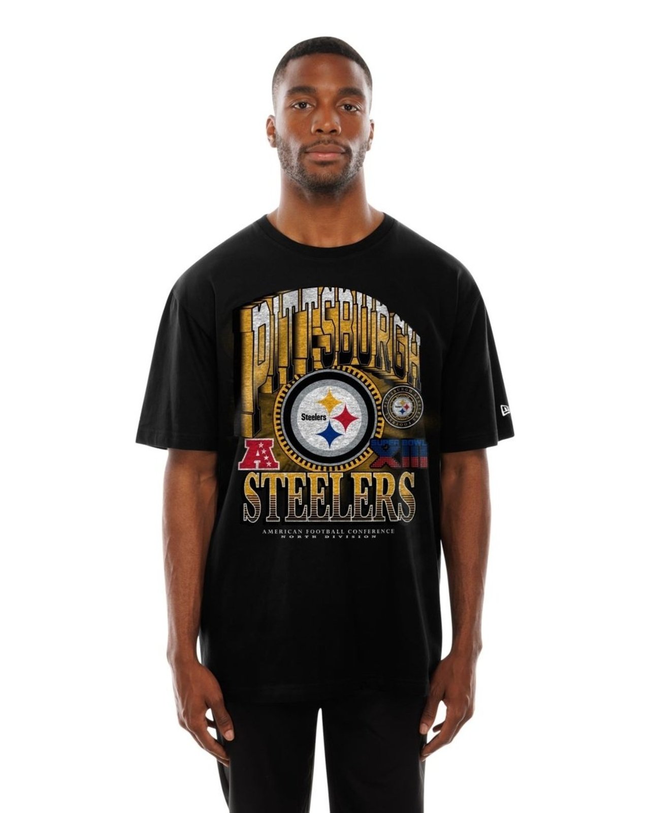 Camiseta New Era Oversize Pittsburgh Steelers Preto