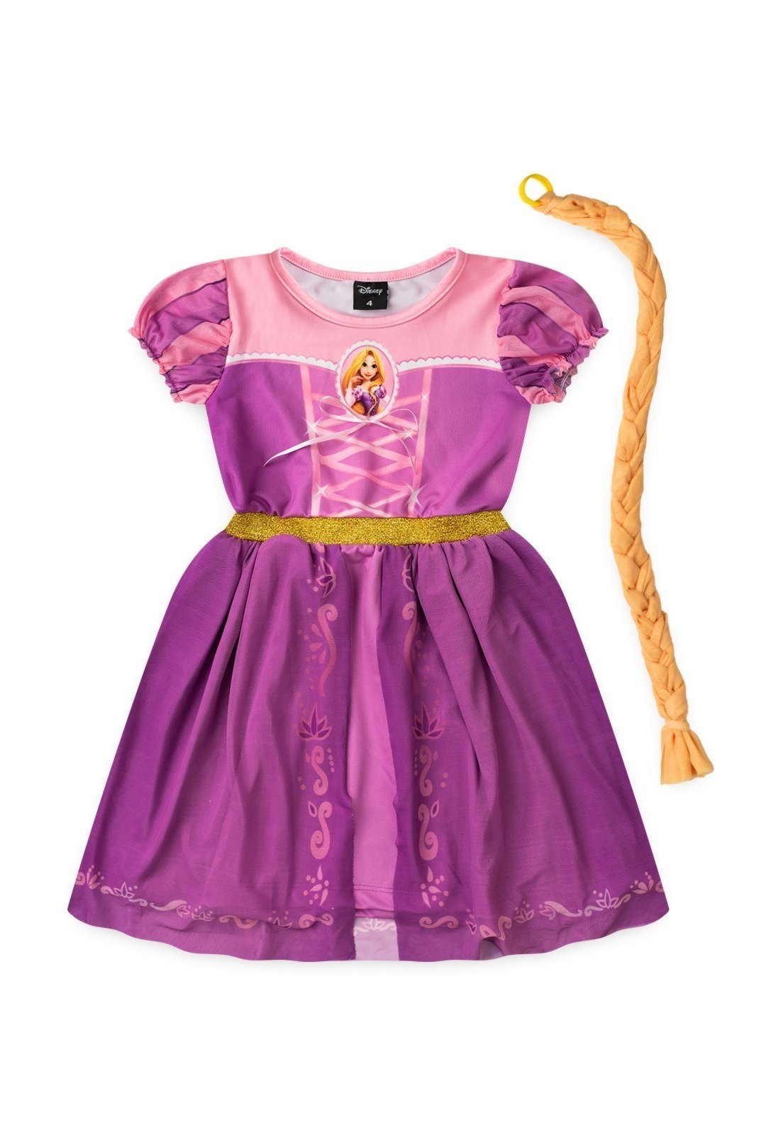 Vista 2 Infantil - Vestido Disney Feminino Rapunzel lilás Disney lilás
