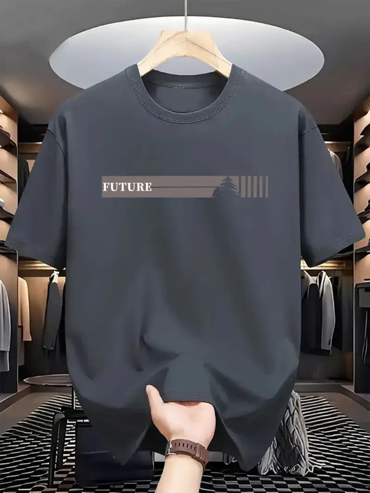 Camiseta Estampada Future Safira Moda Algodão Cinza Chumbo