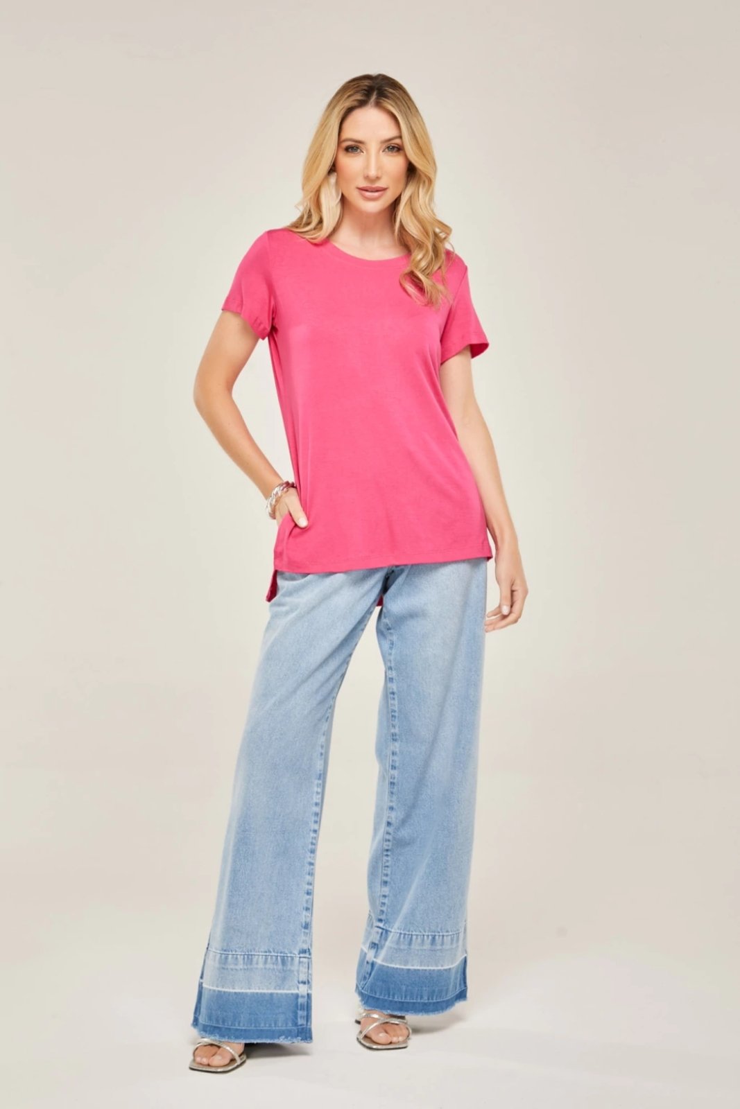 Camiseta T-Shirt D Bell Outlet Fashion Mullet Pink