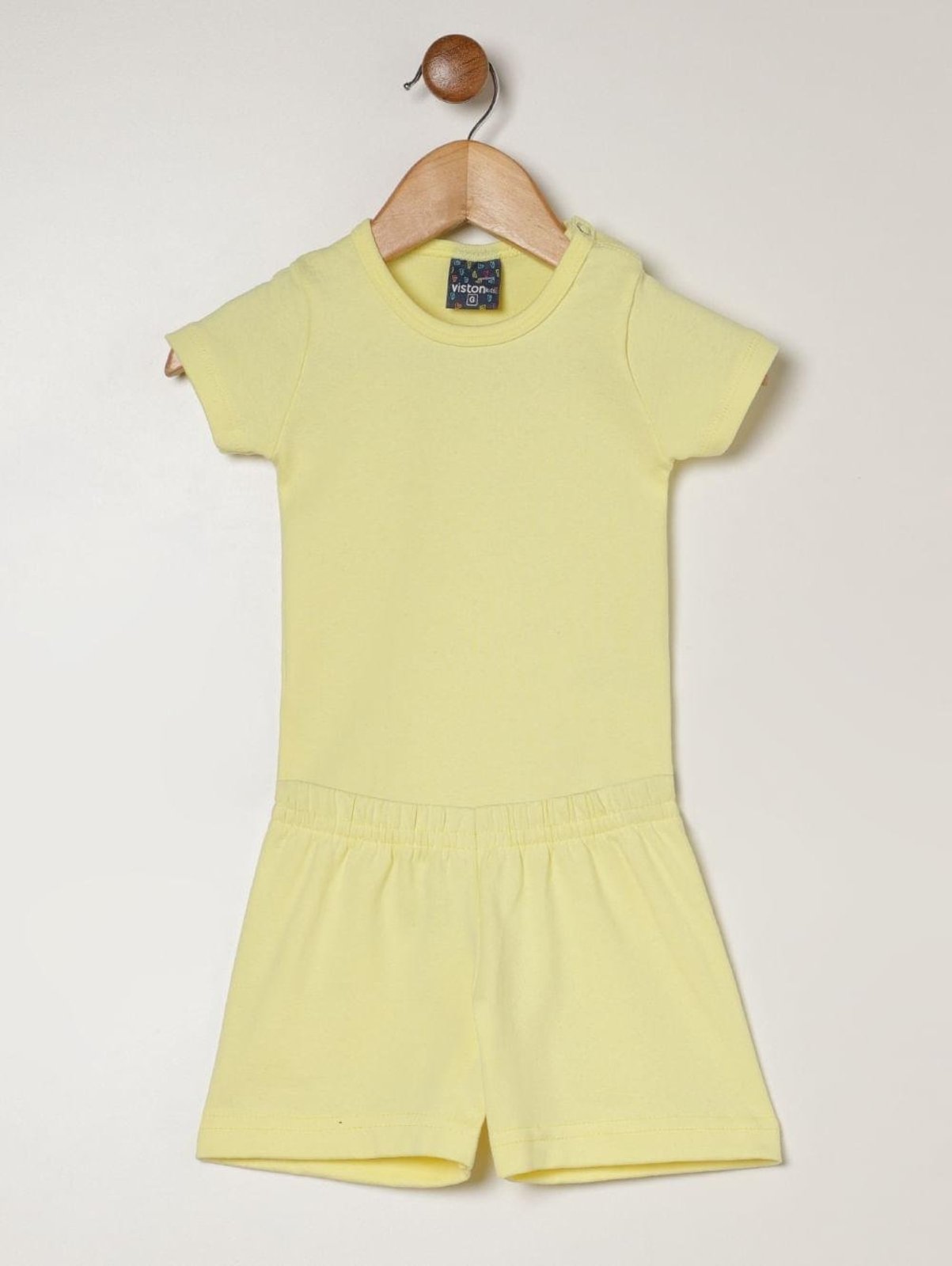 Pijama Curto Malha Algodão Para - AMARELO